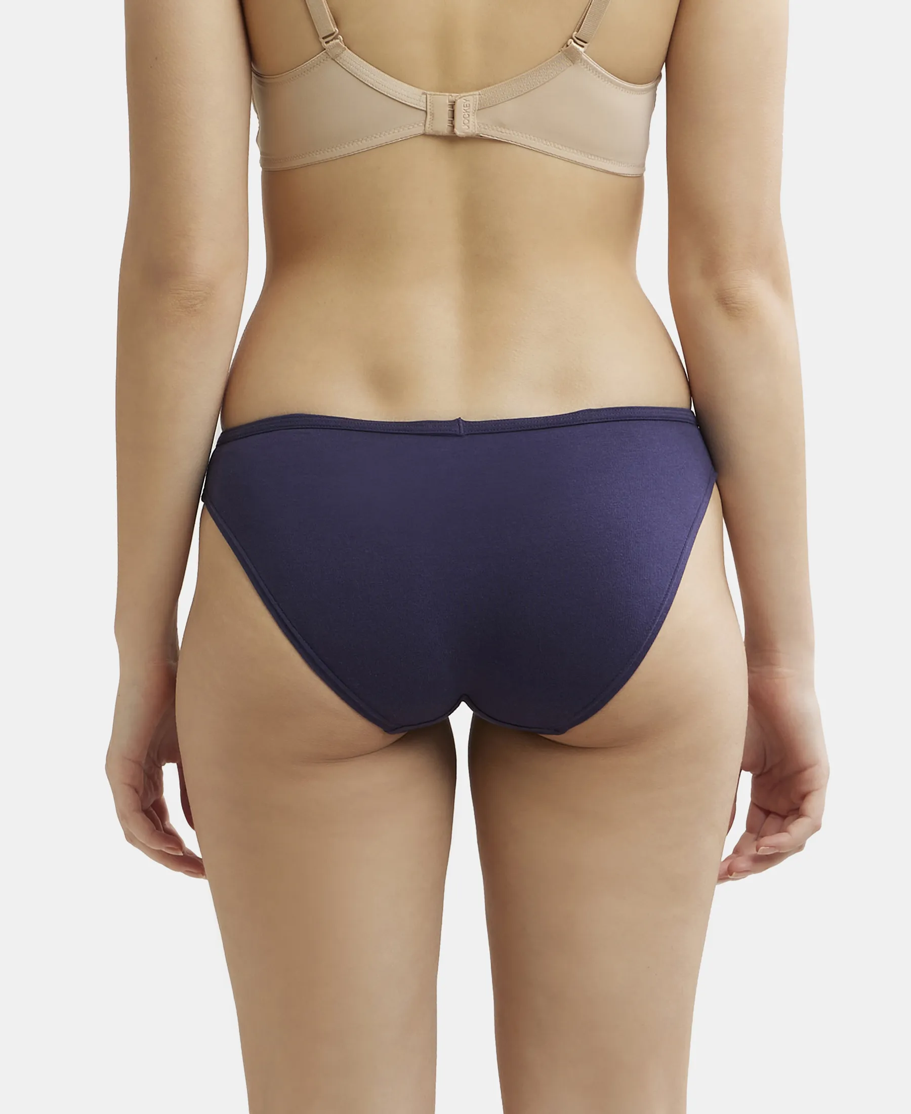 Medium Coverage Super Combed Cotton Elastane Stretch Bikini With Concealed Waistband and StayFresh Treatment - Solid Assorted (Pack of 2) - Image 3