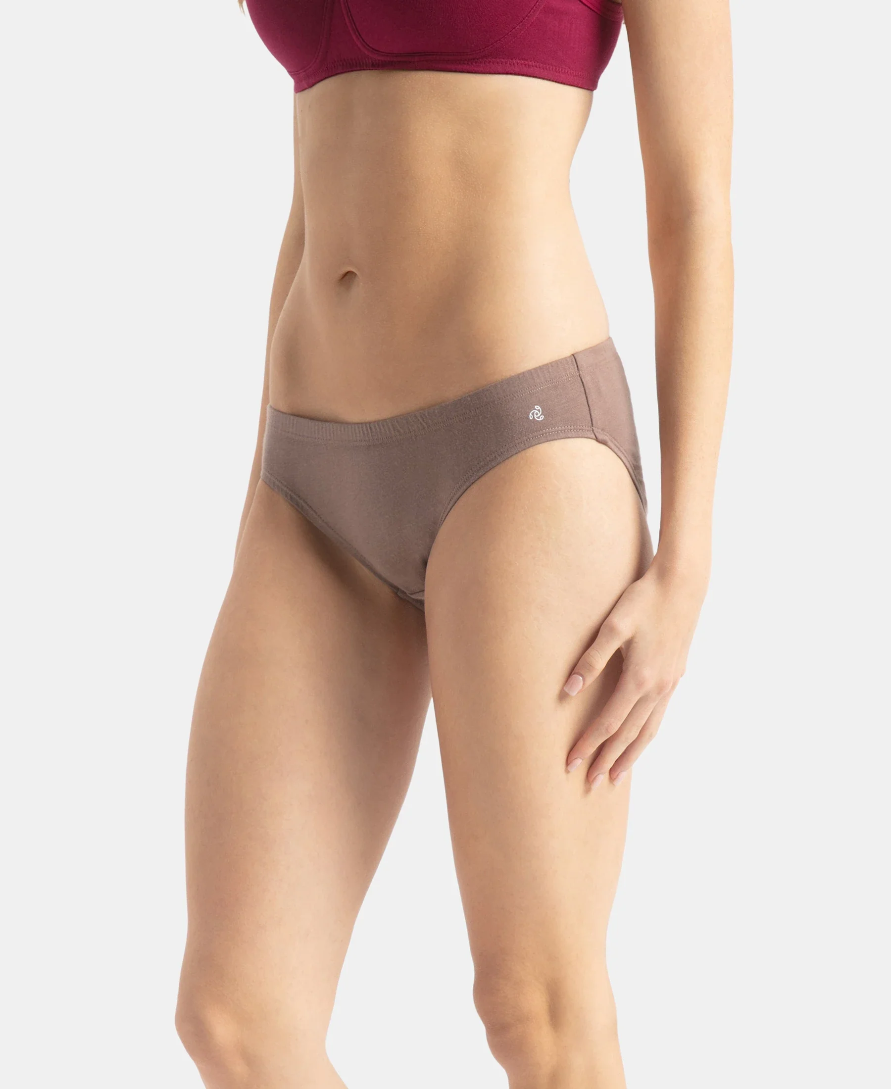 Medium Coverage Super Combed Cotton Elastane Stretch Mid Waist Bikini With Concealed Waistband and StayFresh Treatment - Assorted Colors (Pack of 3) - Image 6