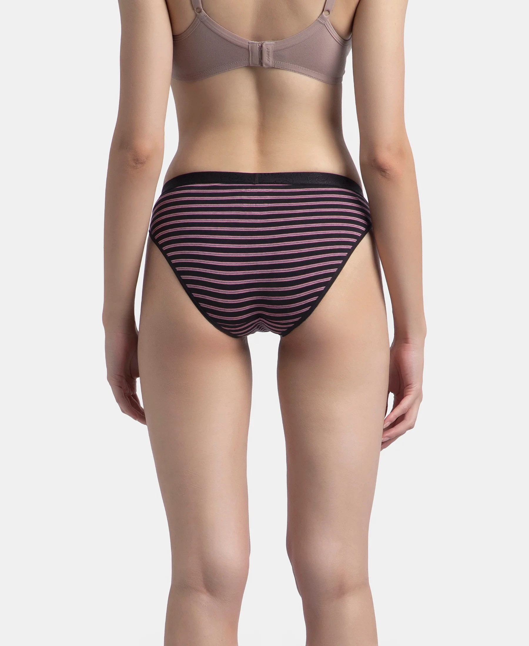 Medium Coverage Super Combed Cotton Elastane Stretch Mid Waist Bikini With Exposed Waistband and StayFresh Treatment - Black, Classic Navy & Valerian (Pack of 3) - Image 6