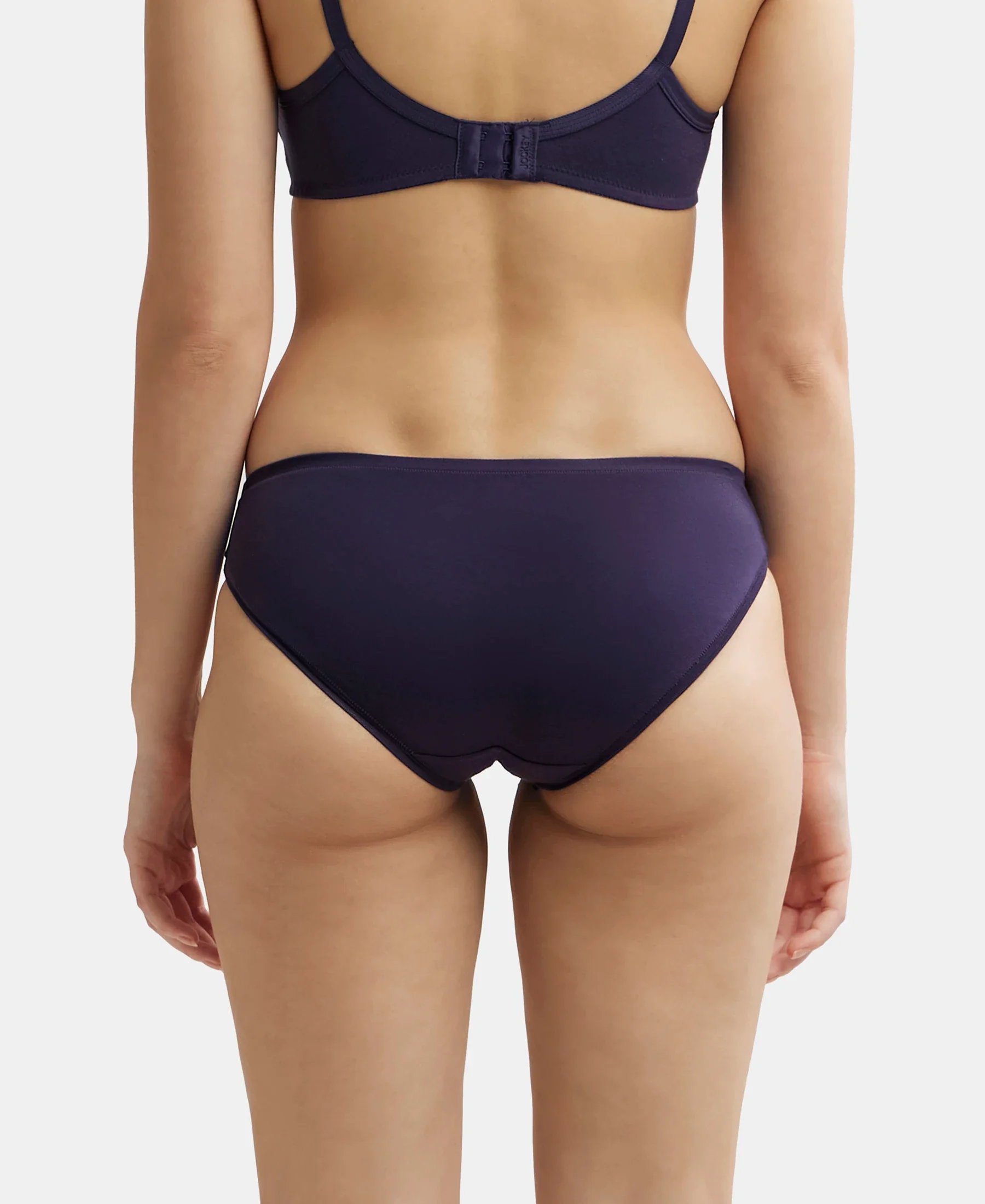 Medium Coverage Tencel Lyocell Elastane Stretch Mid Waist Bikini With Concealed Waistband and StayFresh Treatment - Classic Navy - Image 3