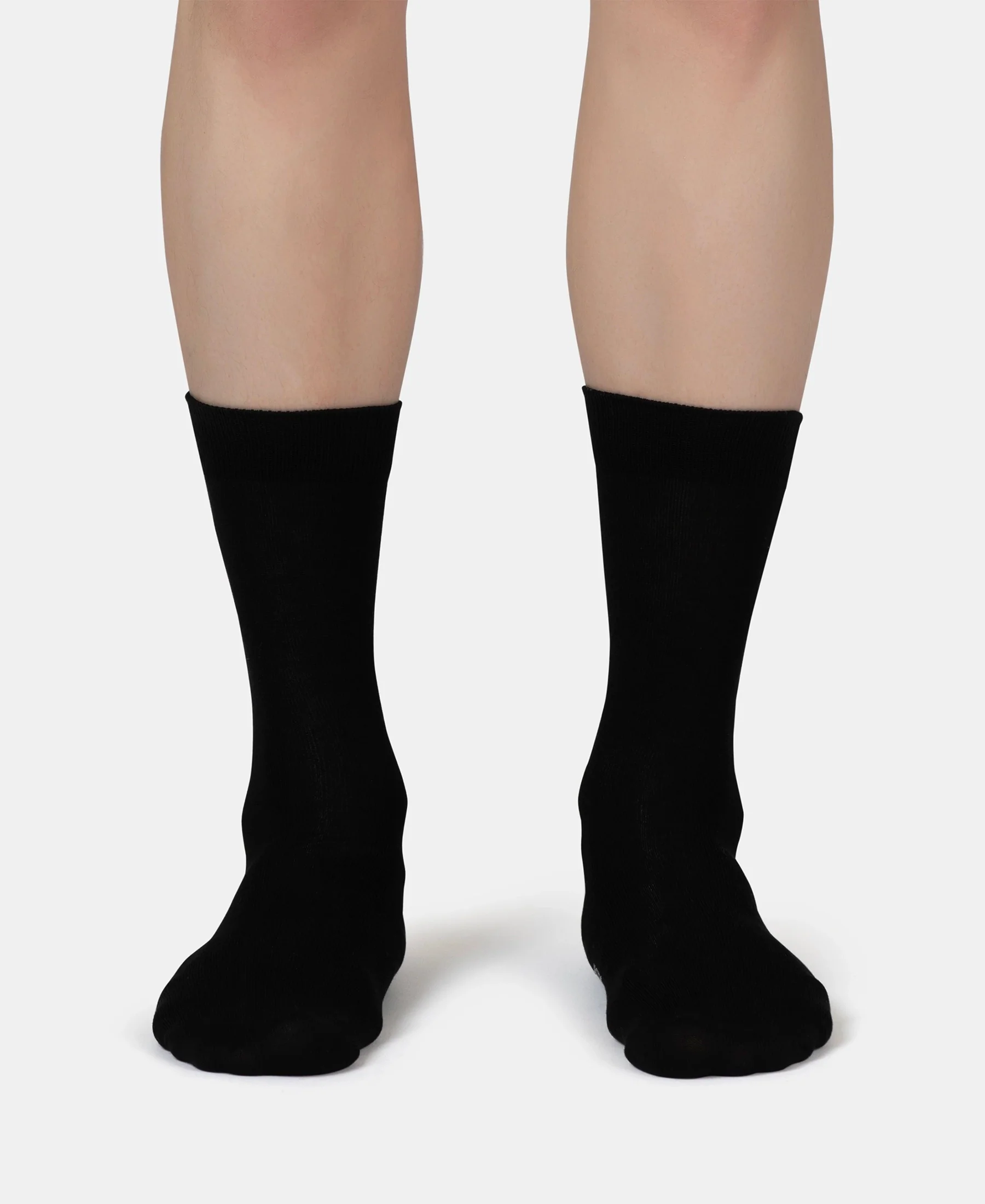 Mercerized Cotton Elastane Stretch Crew Length Socks with StayFresh Treatment - Black (Pack of 2) - Image 8