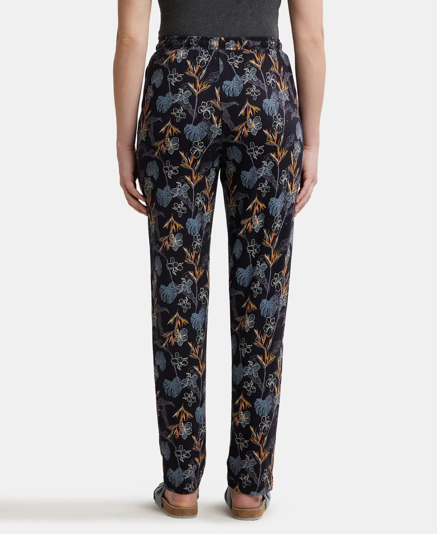 Micro Modal Cotton Relaxed Fit Printed Pyjama with Side Pockets - Black Assorted Prints - Image 3
