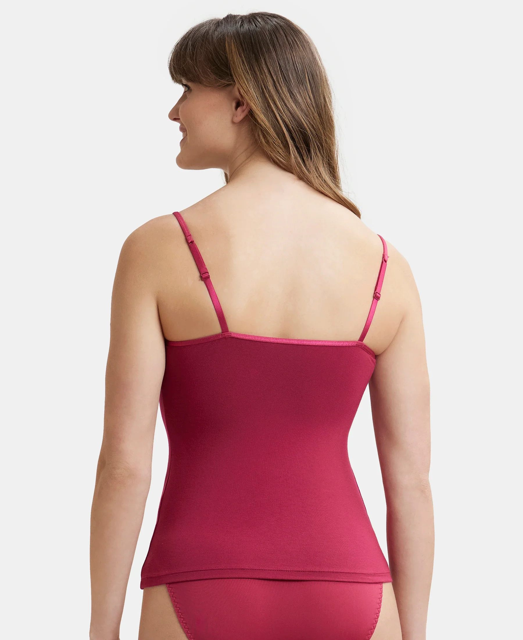 Micro Modal Elastane Stretch Camisole with Adjustable Straps and StayFresh Treatment - Anemone - Image 3