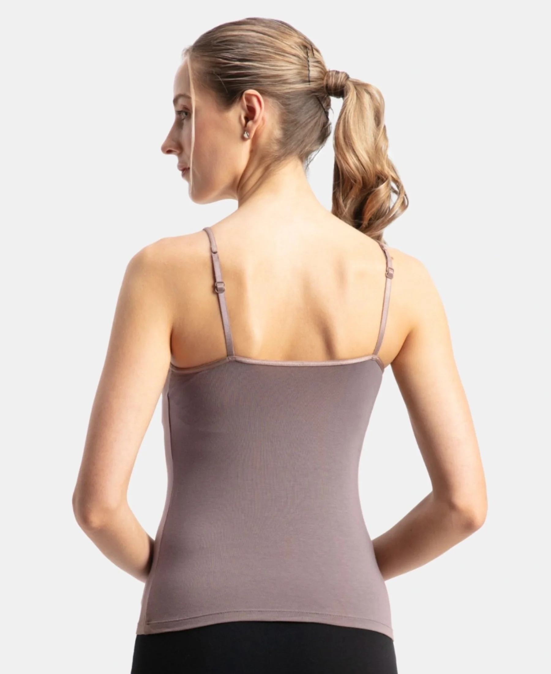 Micro Modal Elastane Stretch Camisole with Adjustable Straps and StayFresh Treatment - Deep Taupe - Image 3