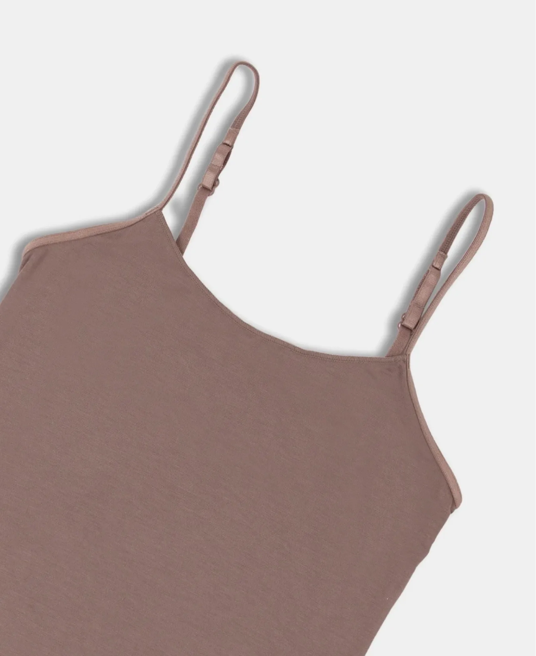 Micro Modal Elastane Stretch Camisole with Adjustable Straps and StayFresh Treatment - Deep Taupe - Image 8