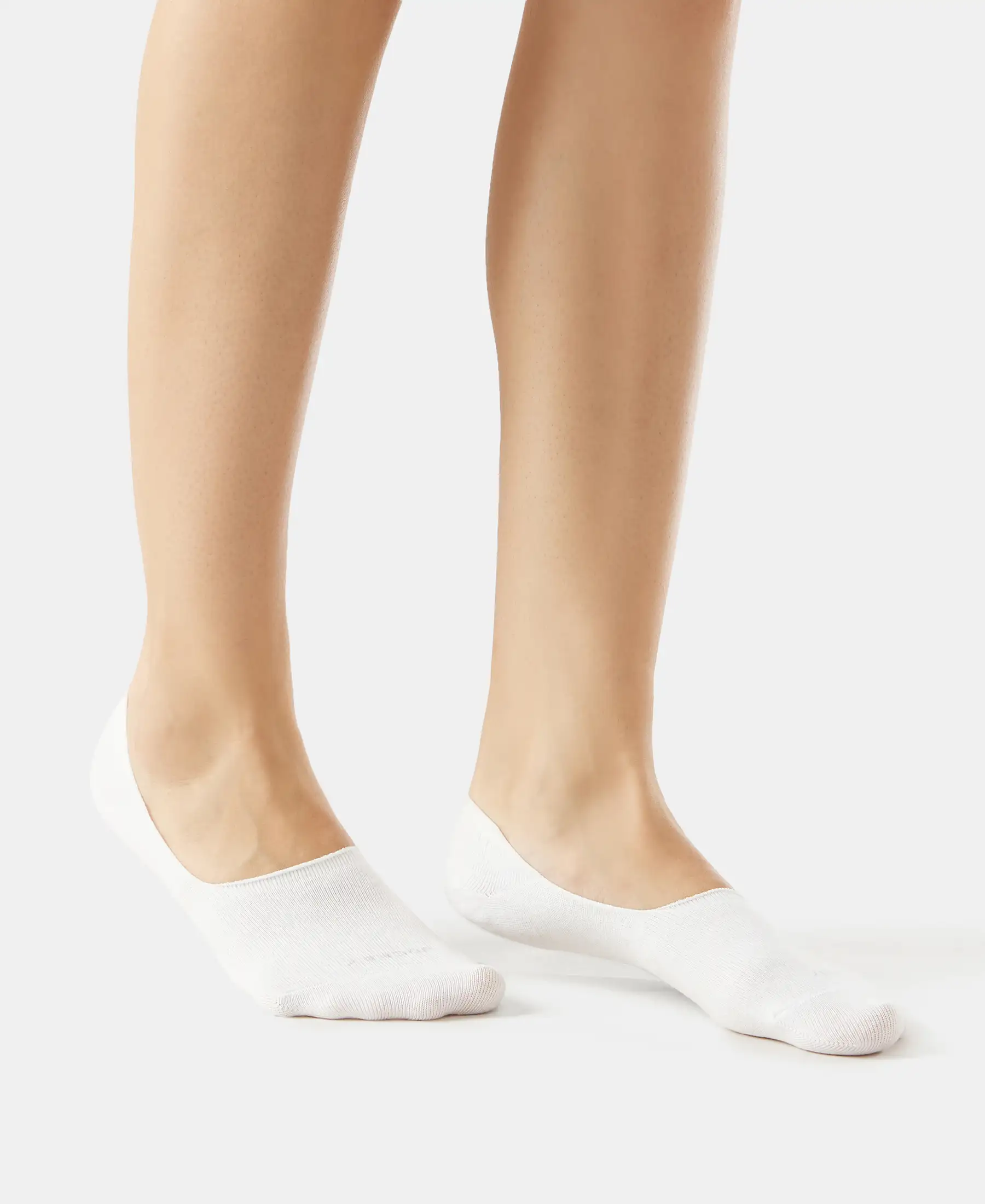 Compact Cotton Stretch No Show Socks with StayFresh Treatment - White - Image 3