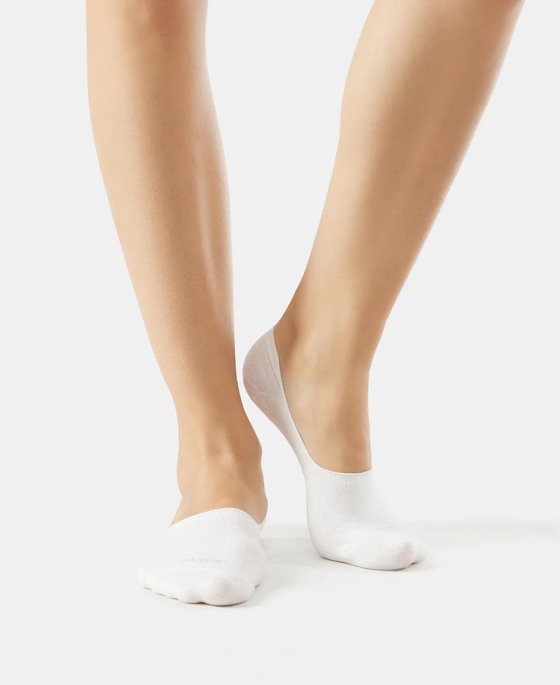 Compact Cotton Stretch No Show Socks with StayFresh Treatment - White - Image 4