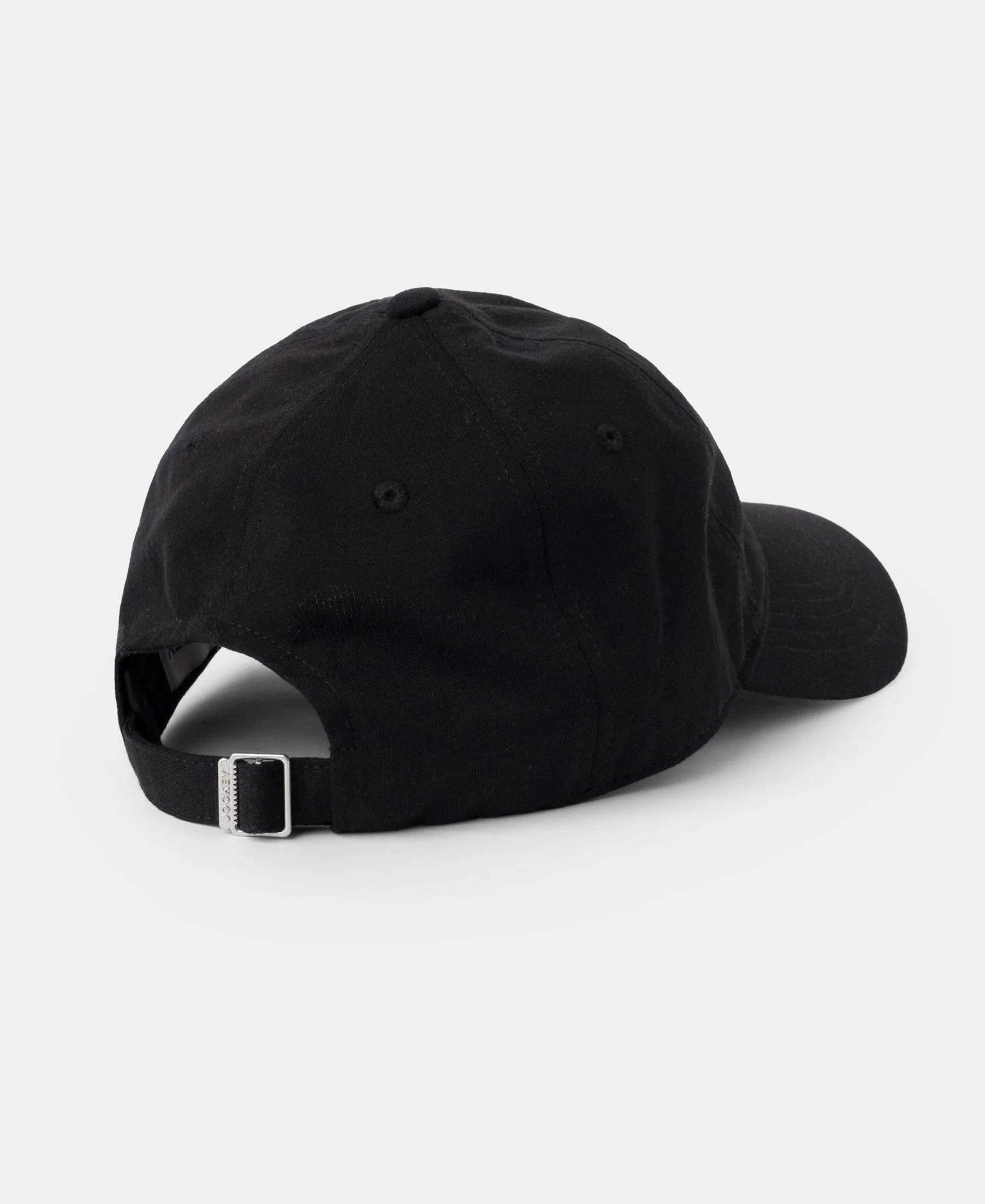 Microfiber Blend Solid Cap with Adjustable Back Closure - Black - Image 3