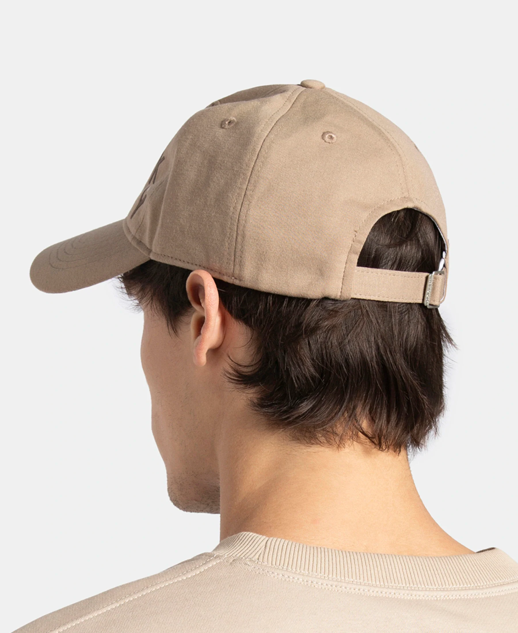Microfiber Blend Solid Cap with Adjustable Back Closure - Desert Taupe - Image 6