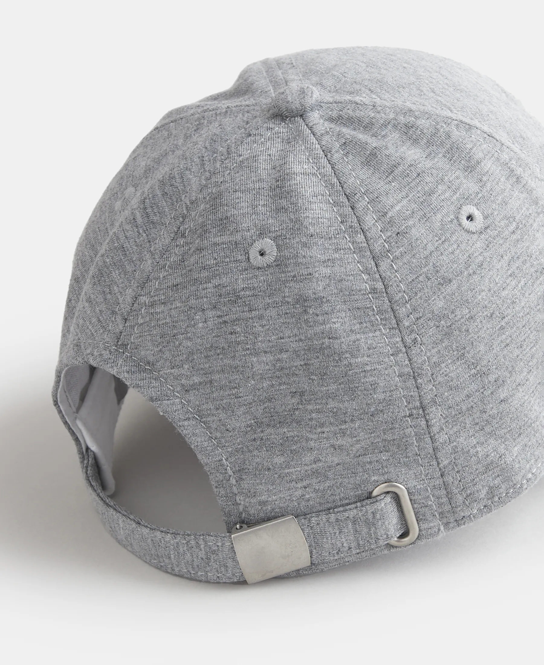 Microfiber Blend Solid Cap with Adjustable Back Closure - Mid Grey Melange - Image 3