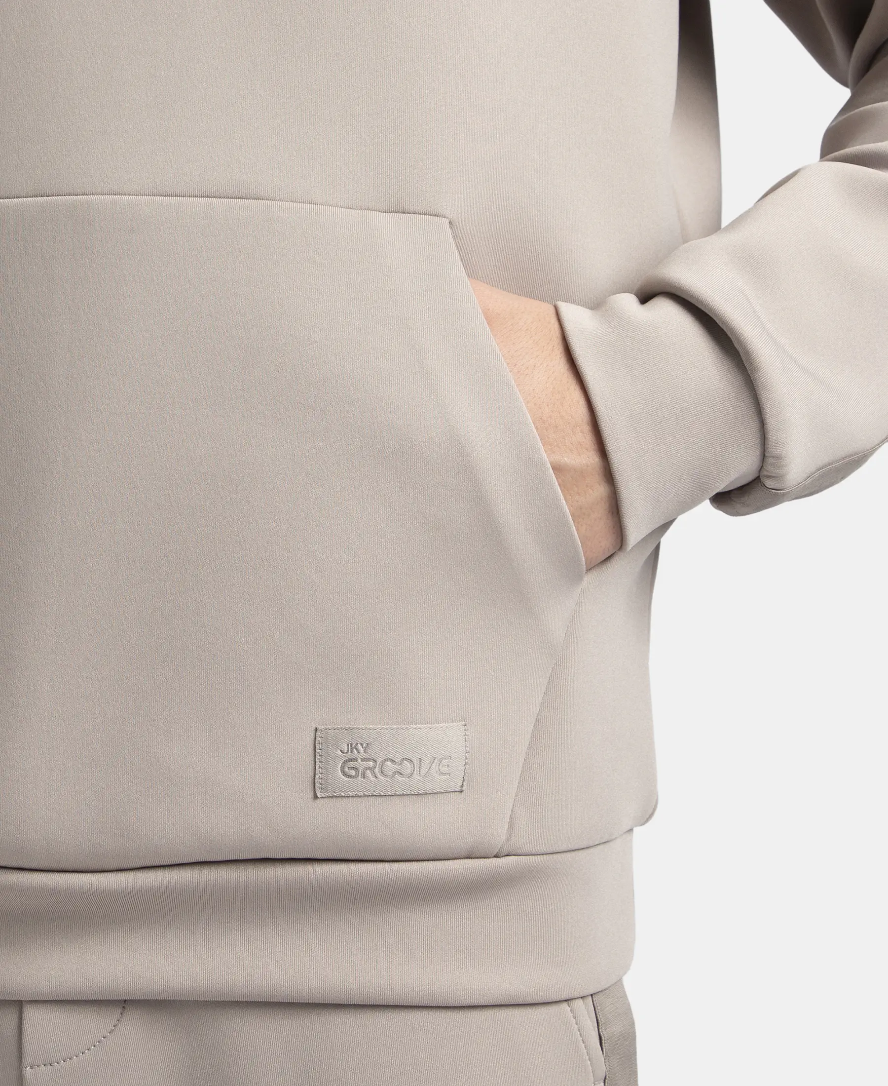 Microfiber Cotton Blend Elastane Stretch Hoodie Sweatshirt - Moon Rock - Image 9