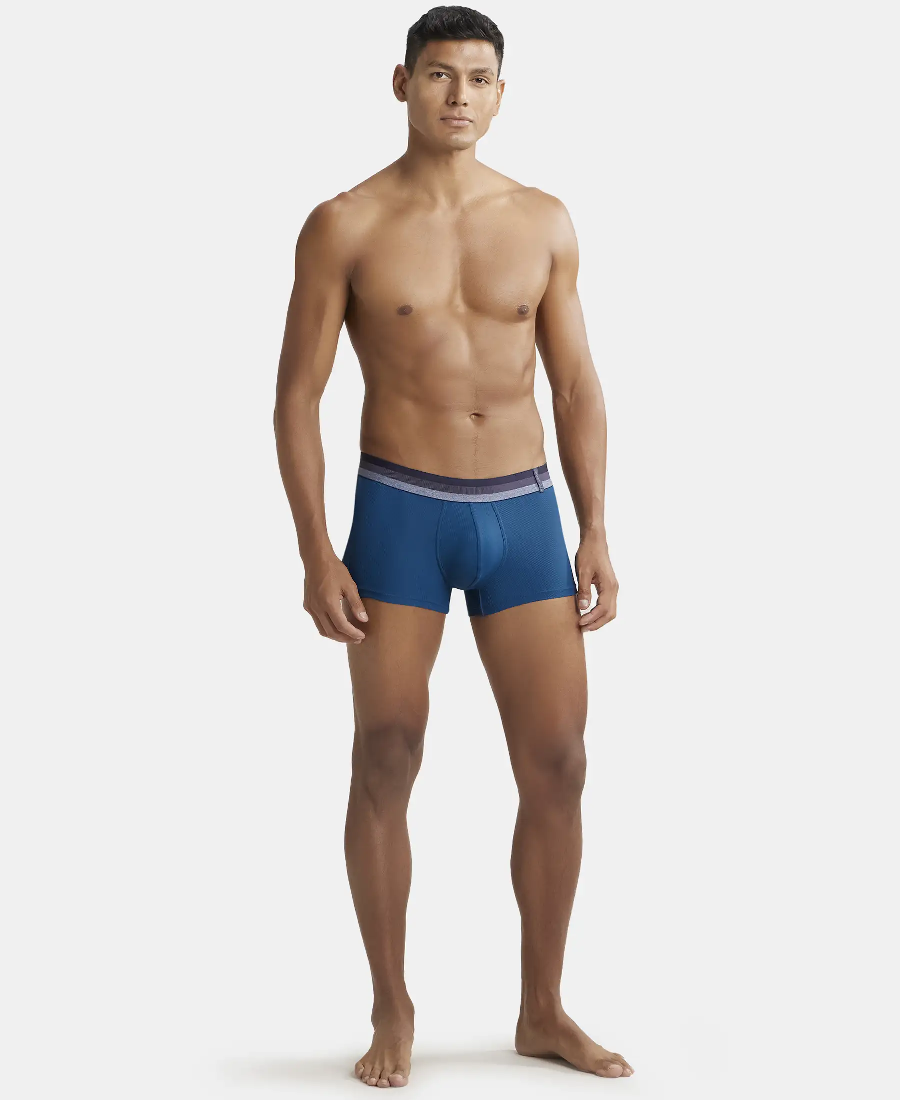 Microfiber Elastane Stretch Rib Solid Trunk with StayDry Treatment - Poseidon - Image 4