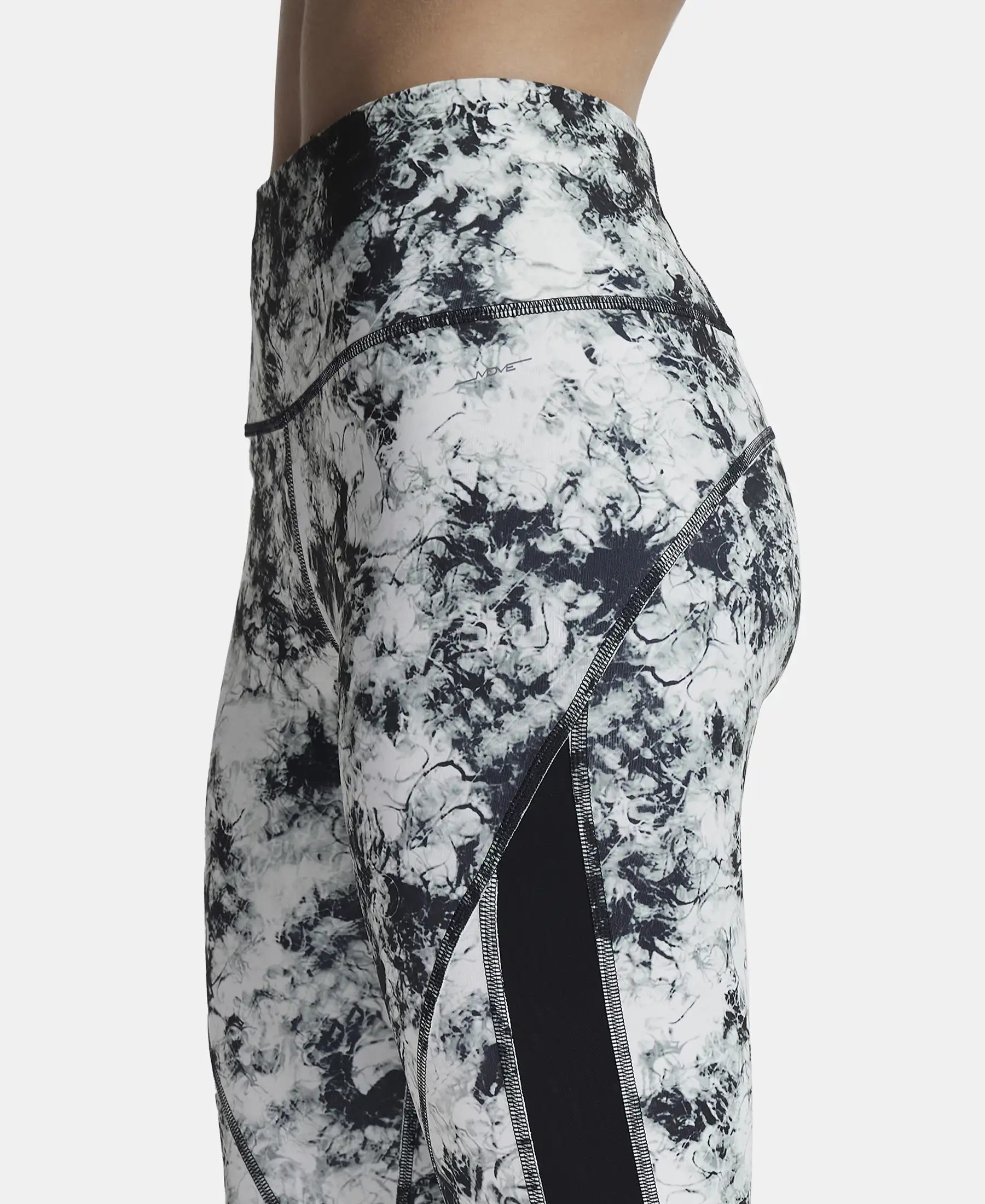 Microfiber Elastane Stretch Slim Fit Capri with Back Waistband Pocket - Black Printed - Image 7