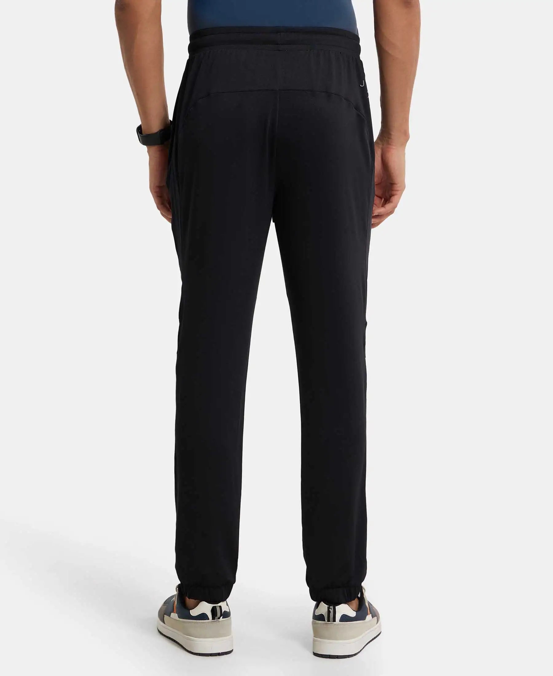 Microfiber Elastane Stretch Jogger with Zipper Pockets and StayDry Treatment - Black - Image 3