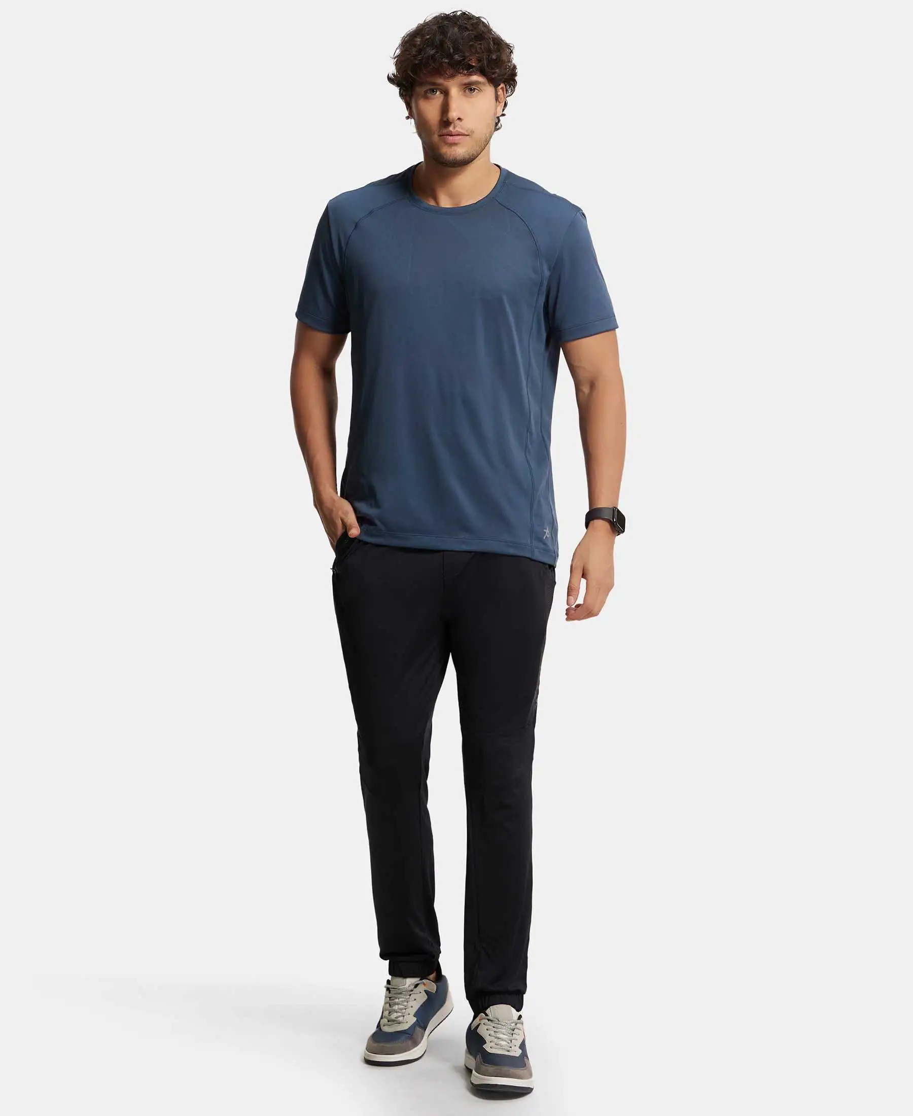 Microfiber Elastane Stretch Jogger with Zipper Pockets and StayDry Treatment - Black - Image 4