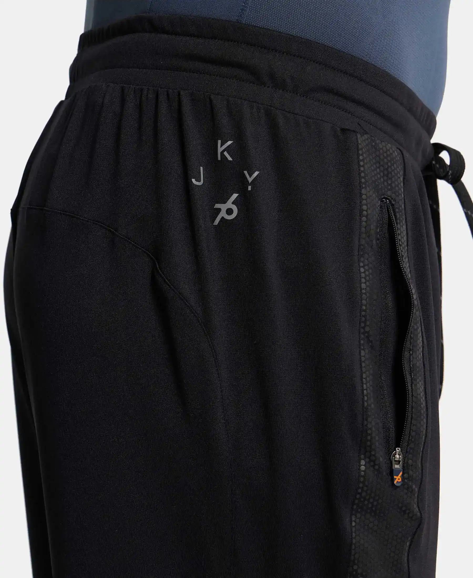 Microfiber Elastane Stretch Jogger with Zipper Pockets and StayDry Treatment - Black - Image 7