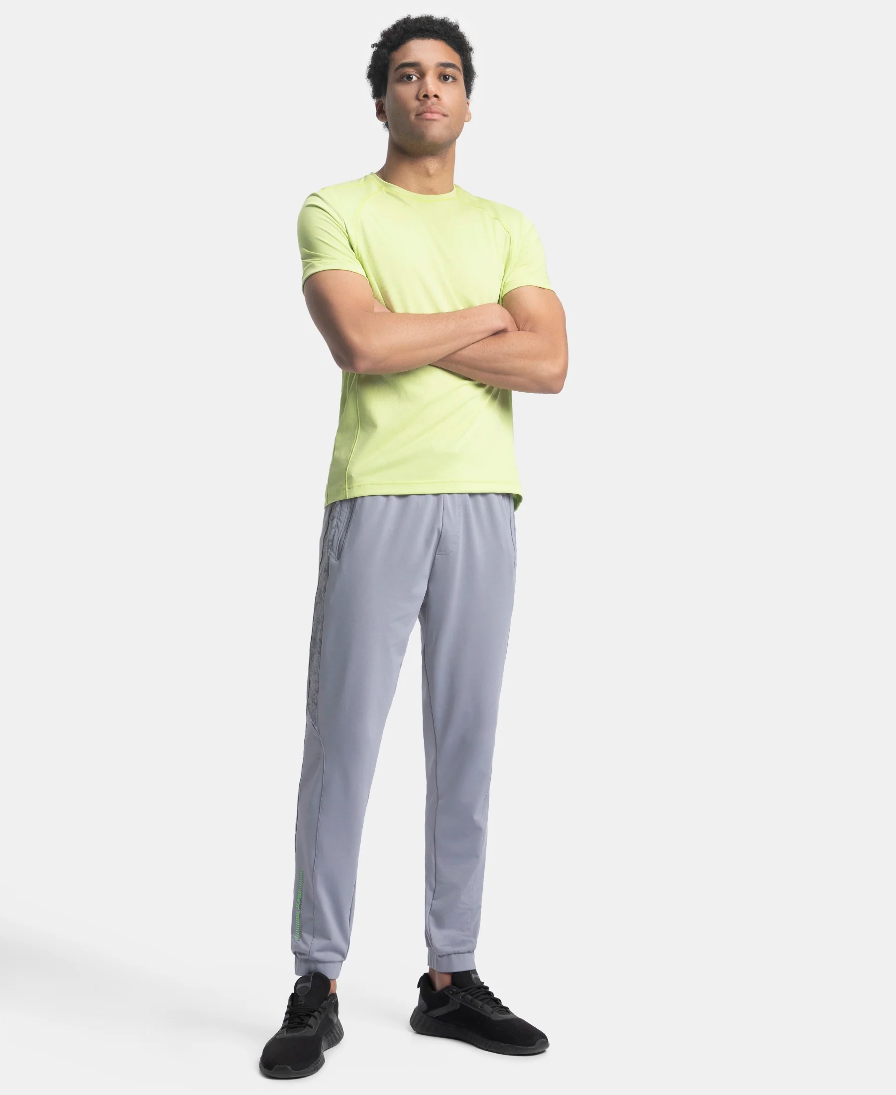 Microfiber Elastane Stretch Jogger with Zipper Pockets and StayDry Treatment - CP Grey - Image 4