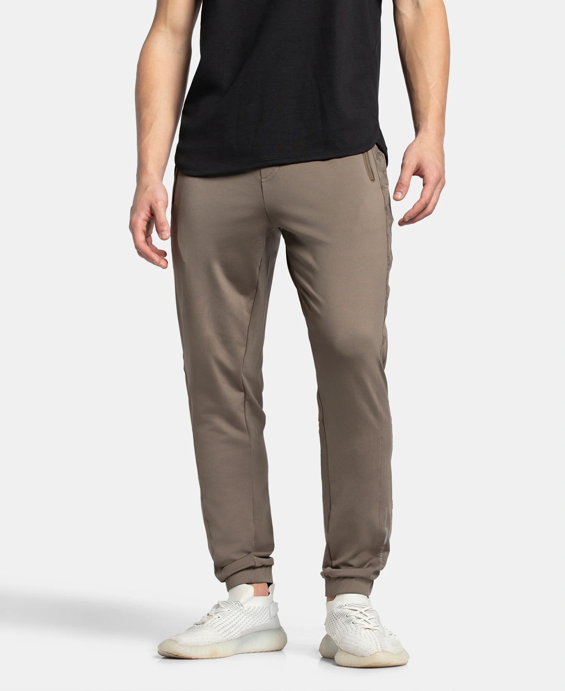 Microfiber Elastane Stretch Jogger with Zipper Pockets and StayDry Treatment - Green - Image 5