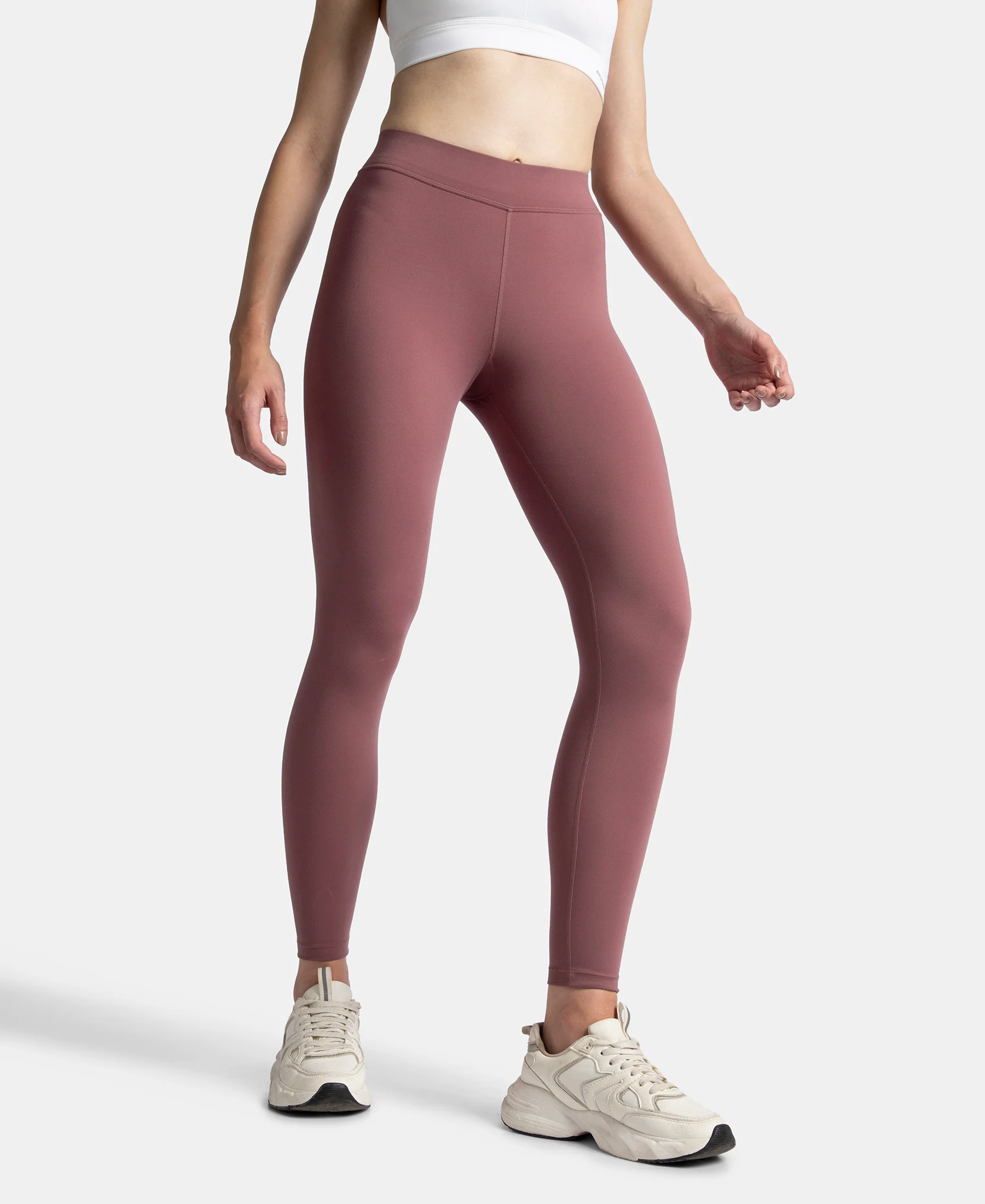 Microfiber Elastane Stretch Performance Leggings with Elasticated Waistband - Wild Ginger - Image 5