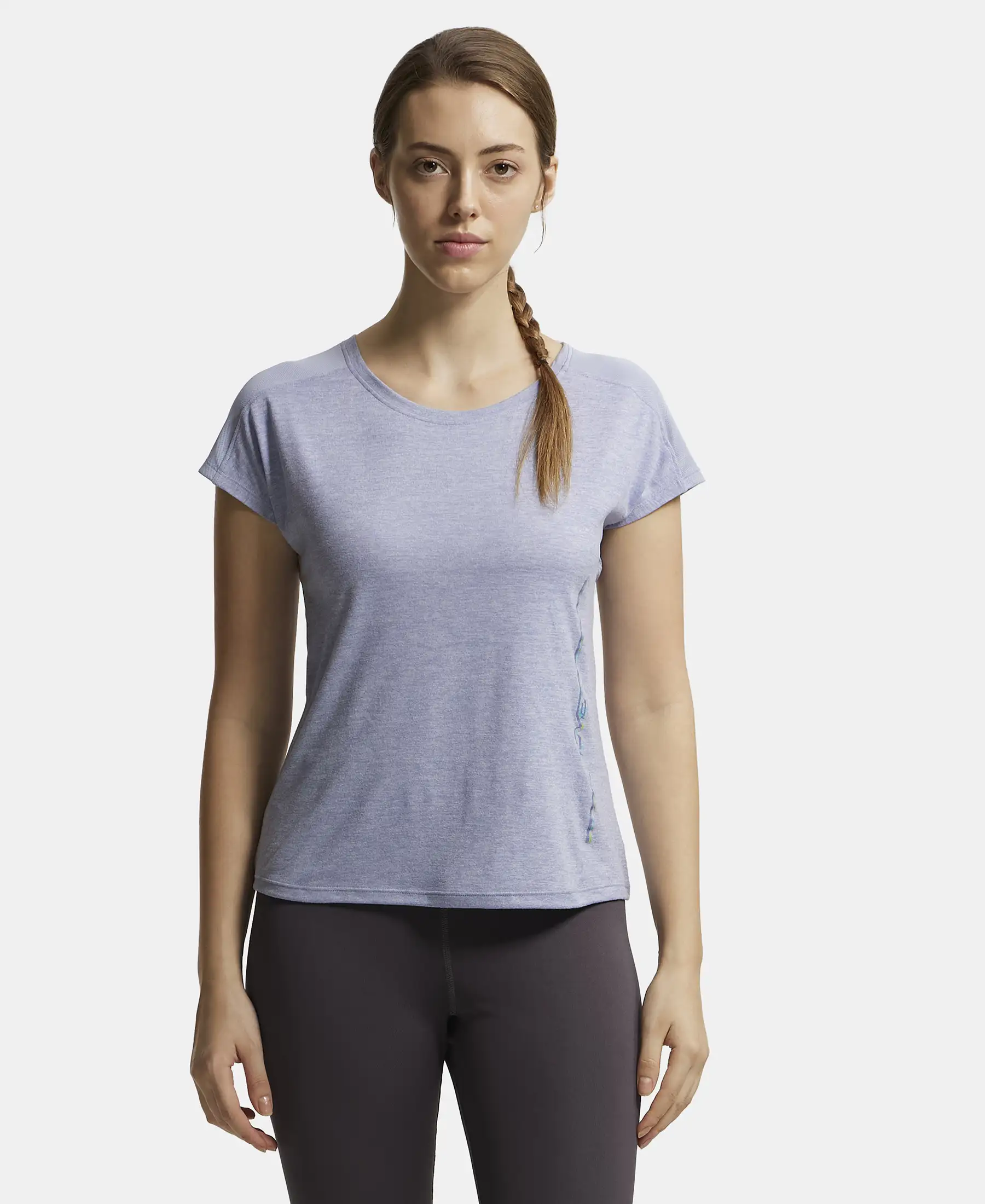 Microfiber Fabric Breathable Mesh Relaxed Fit Graphic Printed Round Neck Half Sleeve T-Shirt - Eventide
