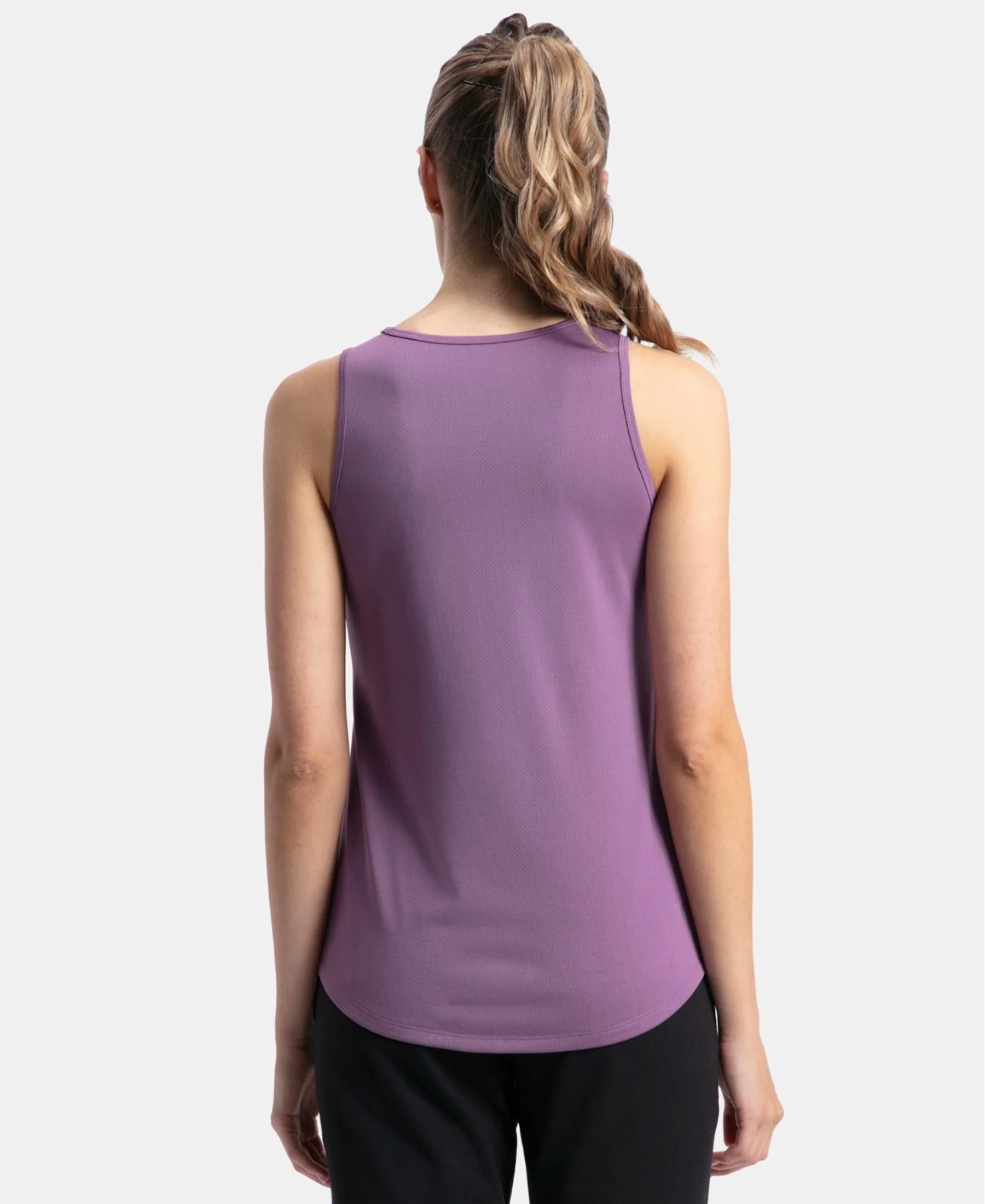 Microfiber Fabric Graphic Printed Tank Top With Breathable Mesh - Chinese Violet - Image 3