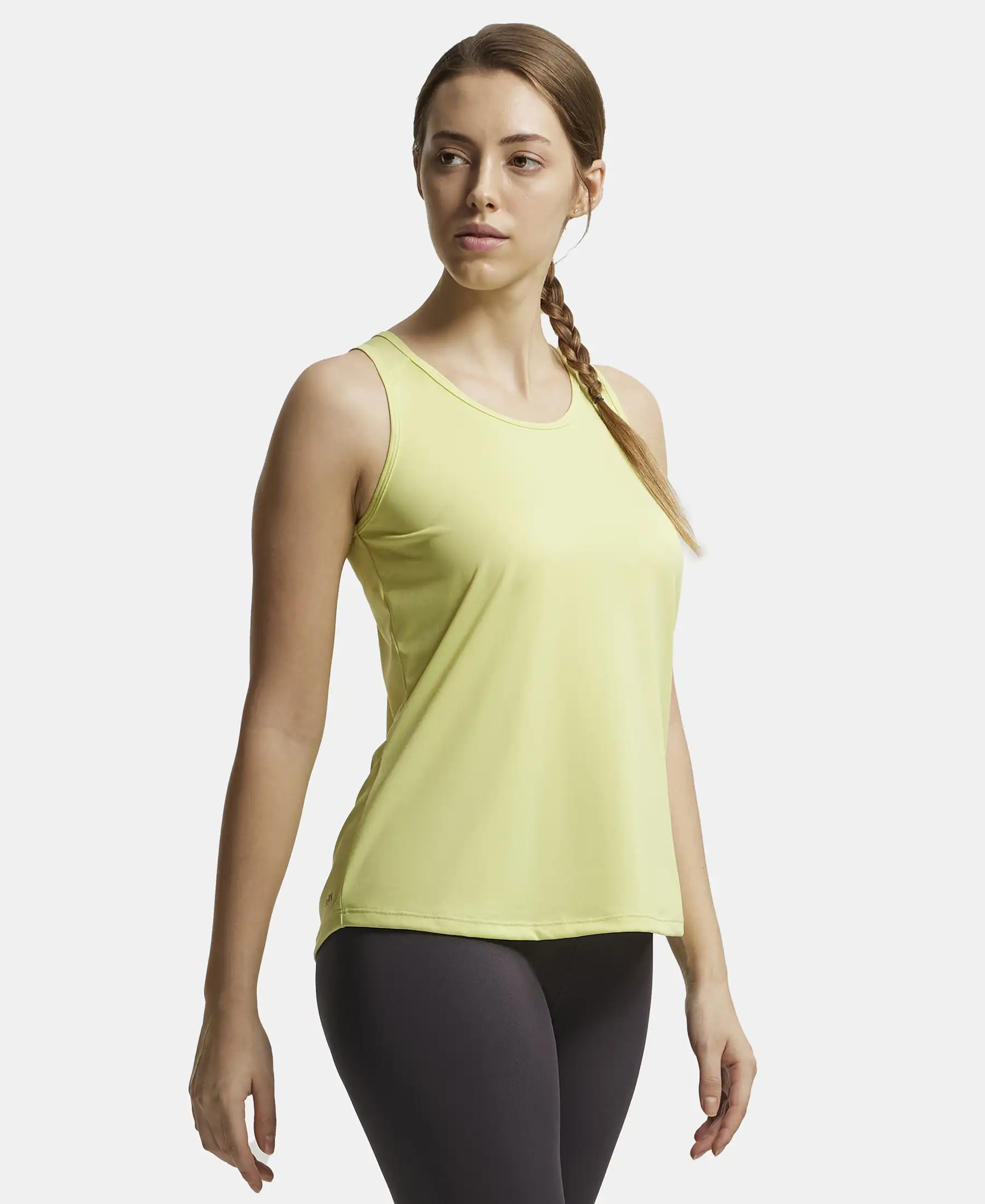 Microfiber Fabric Graphic Printed Tank Top With Breathable Mesh - Daiquiri Green - Image 2