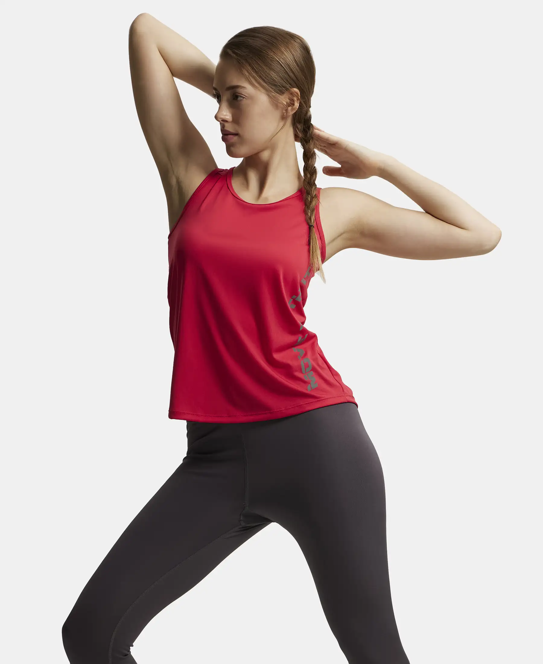 Microfiber Fabric Graphic Printed Tank Top With Breathable Mesh - Virtual Pink - Image 6