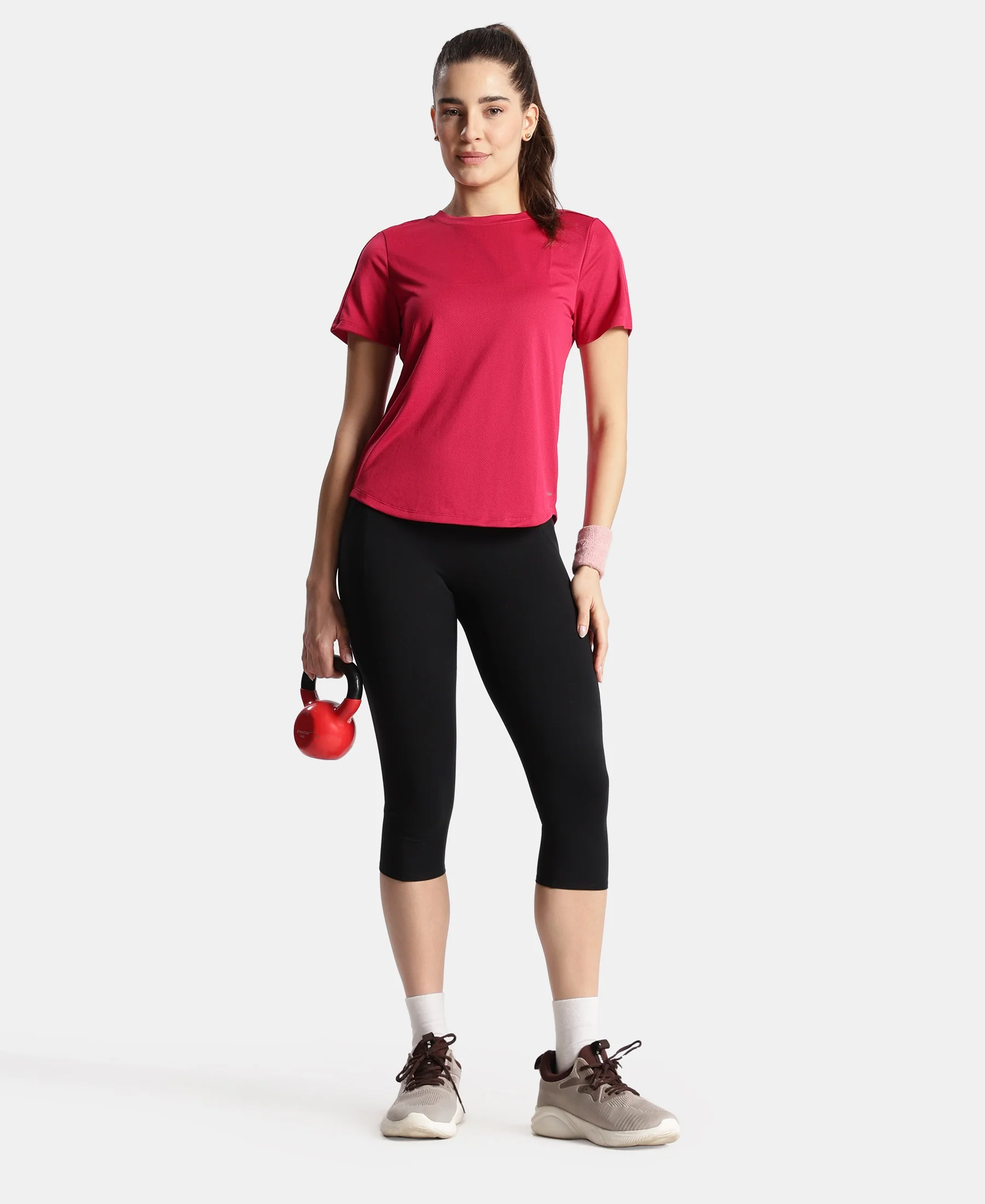 Microfiber Fabric Regular Fit Half Sleeve Breathable Mesh T-Shirt - Granita - Image 6