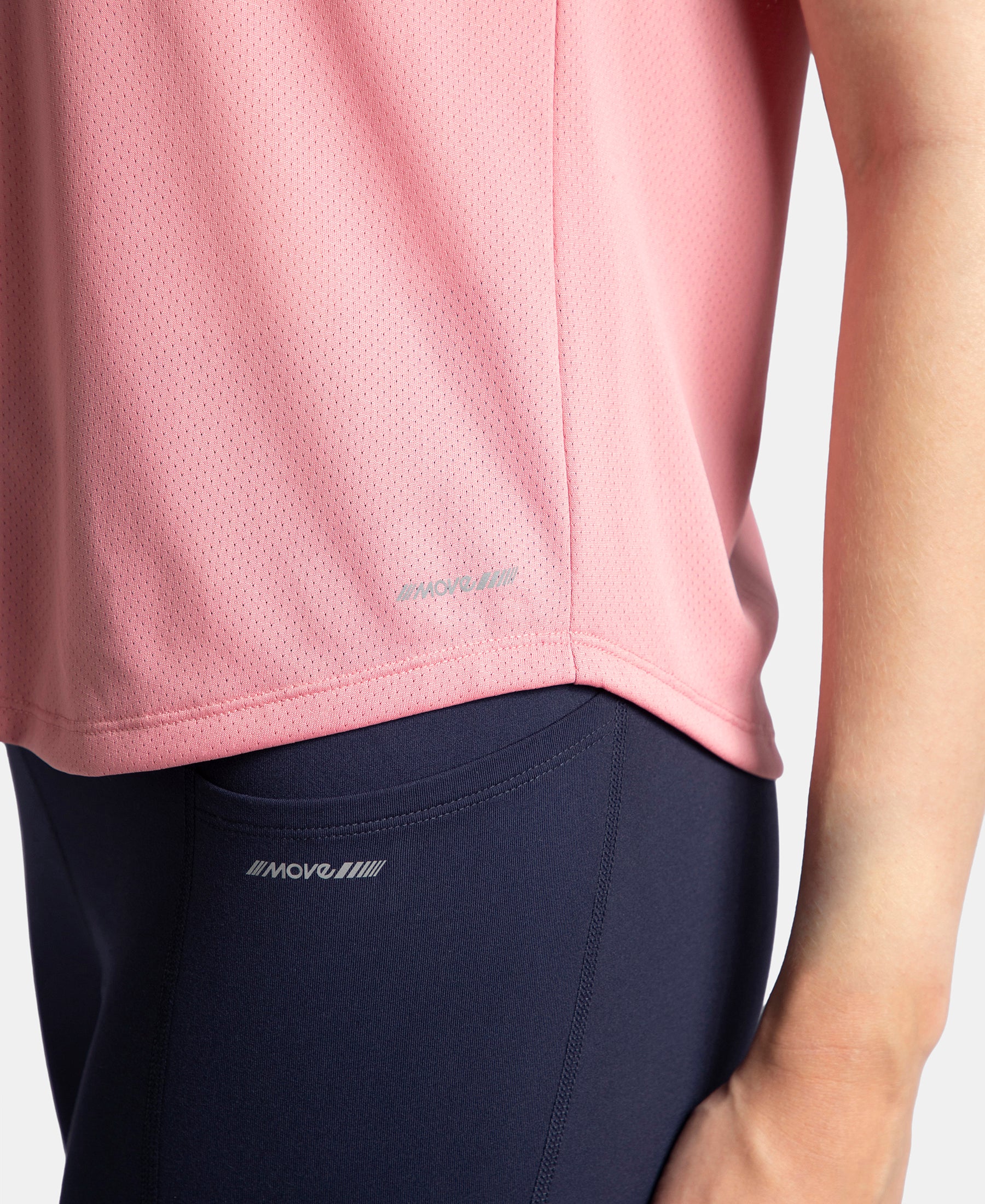 Microfiber Fabric Regular Fit Half Sleeve Breathable Mesh T-Shirt - Rose - Image 7