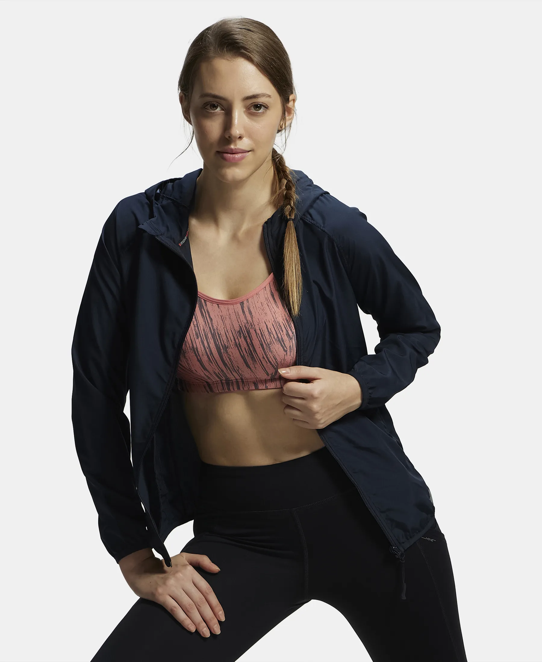 Microfiber Fabric Relaxed Fit Raglan Styled Water Resistant Hoodie Jacket - Sky Captain - Image 5