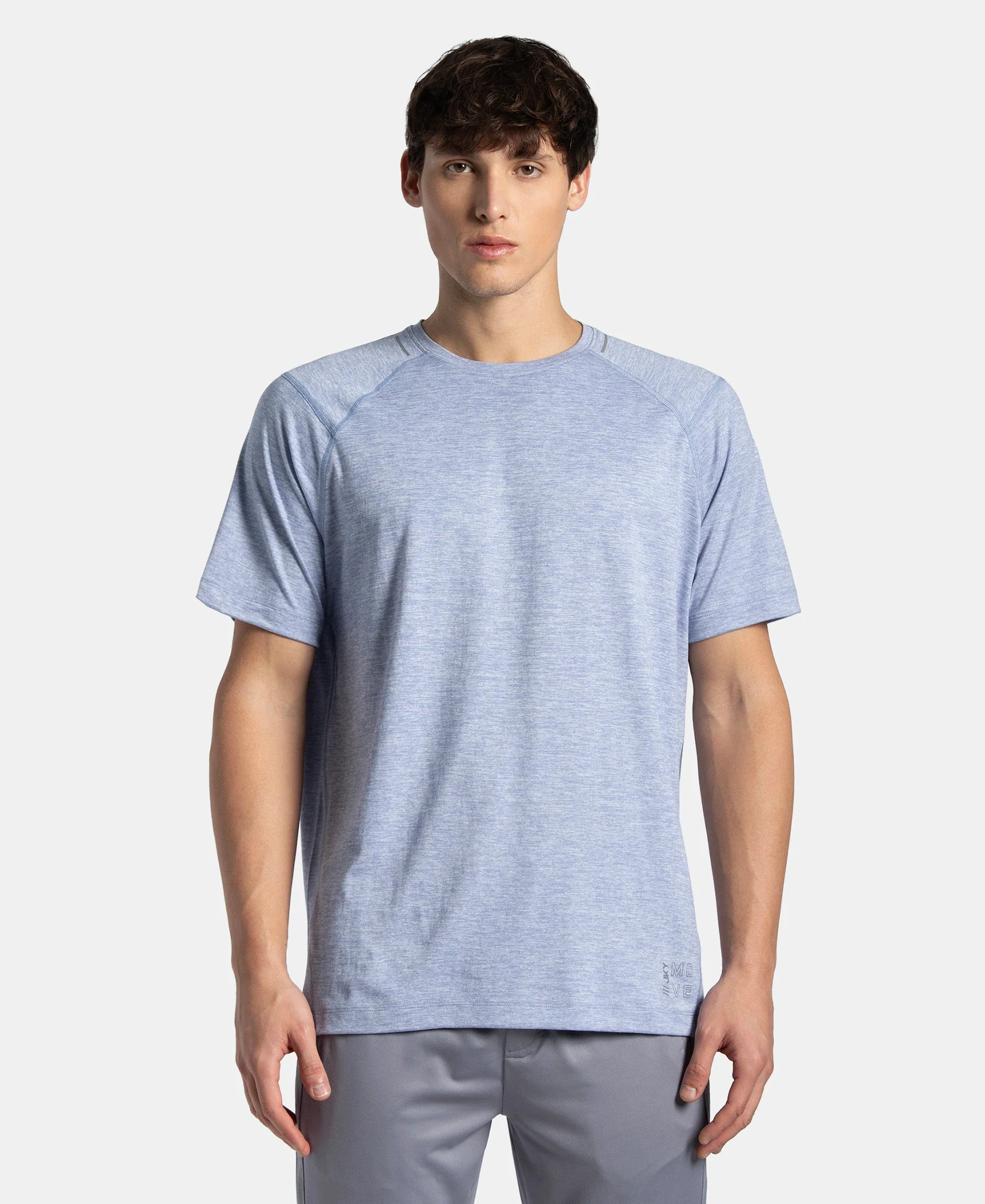 Microfiber Fabric Round Neck Half Sleeve T-Shirt with StayDry Tech - Eventide Zebra