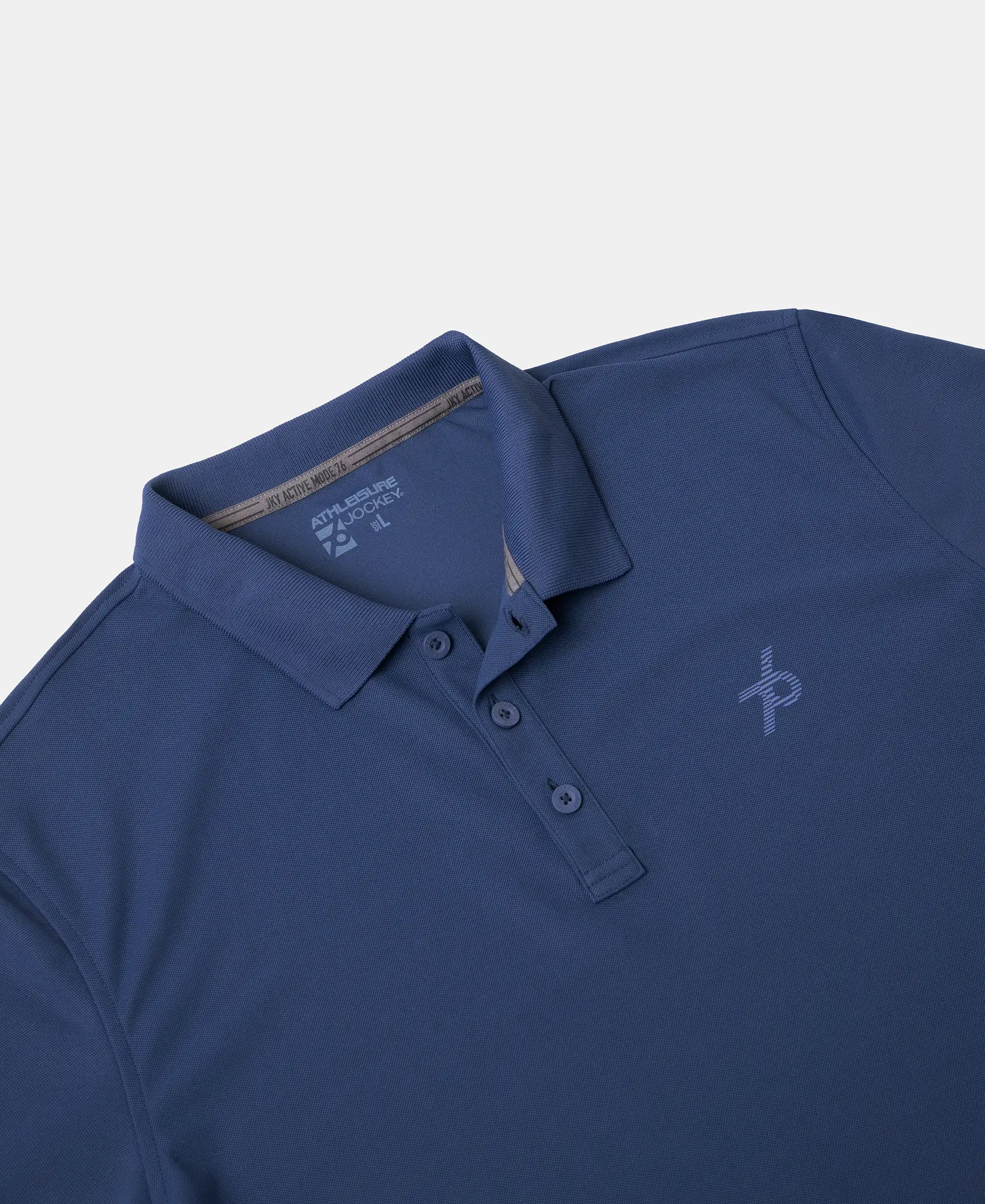 Microfiber Fabric Solid Half Sleeve Polo T-Shirt with StayDry & StayFresh Technology - Navy - Image 7