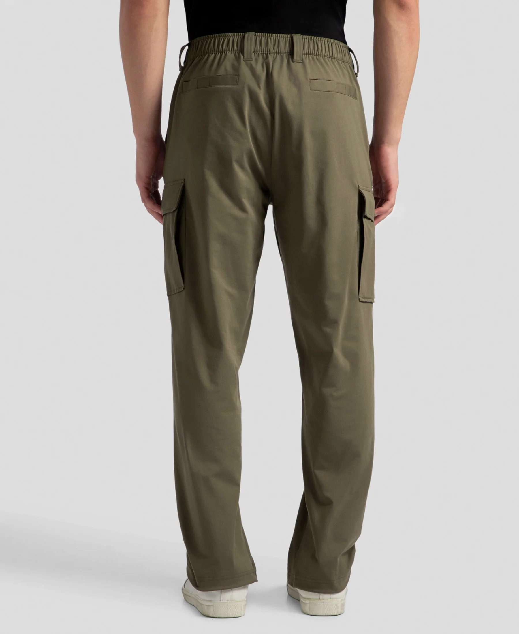 Microfiber Fabric Utility Pants with Cargo Pockets - Green - Image 3