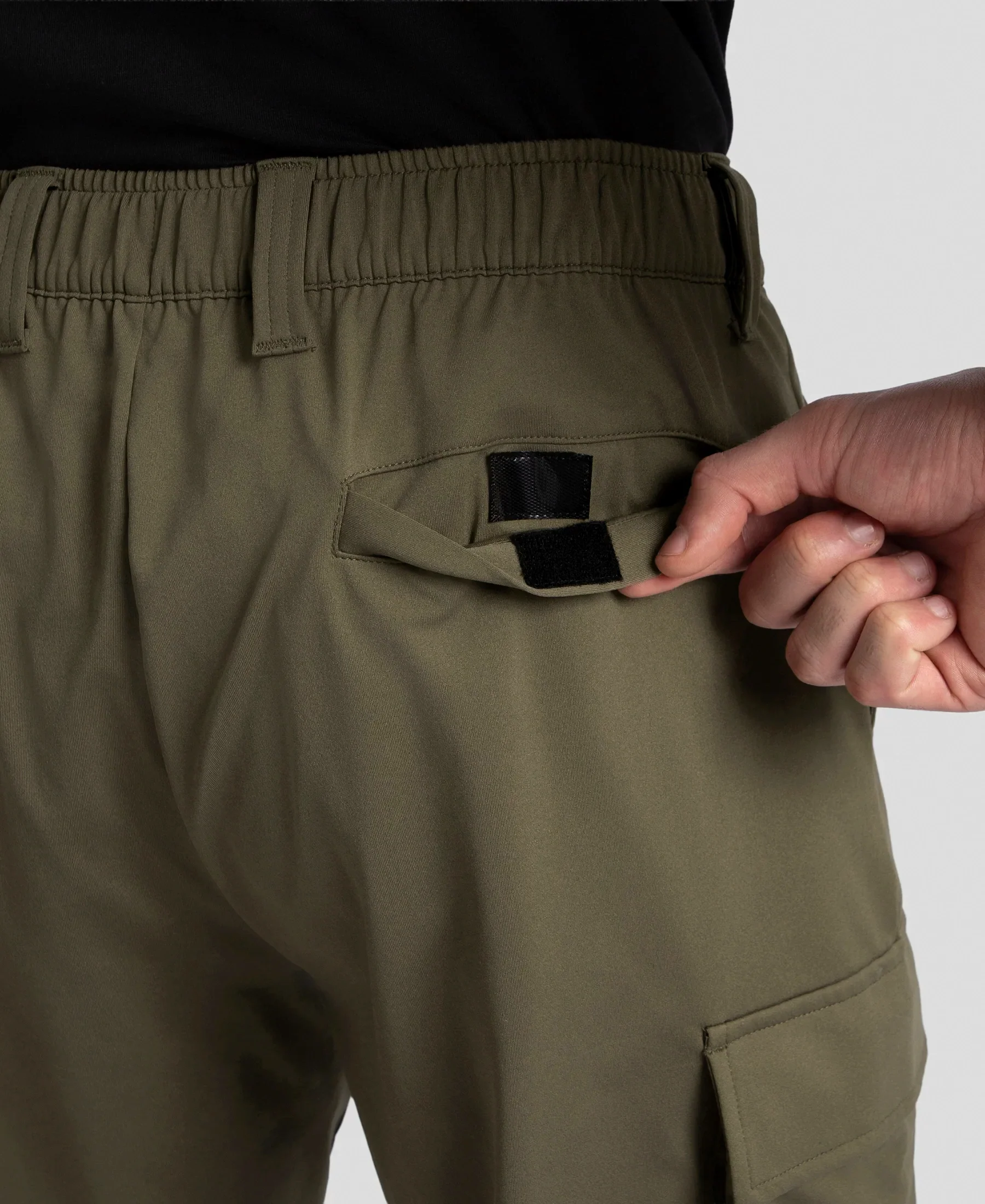 Microfiber Fabric Utility Pants with Cargo Pockets - Green - Image 8