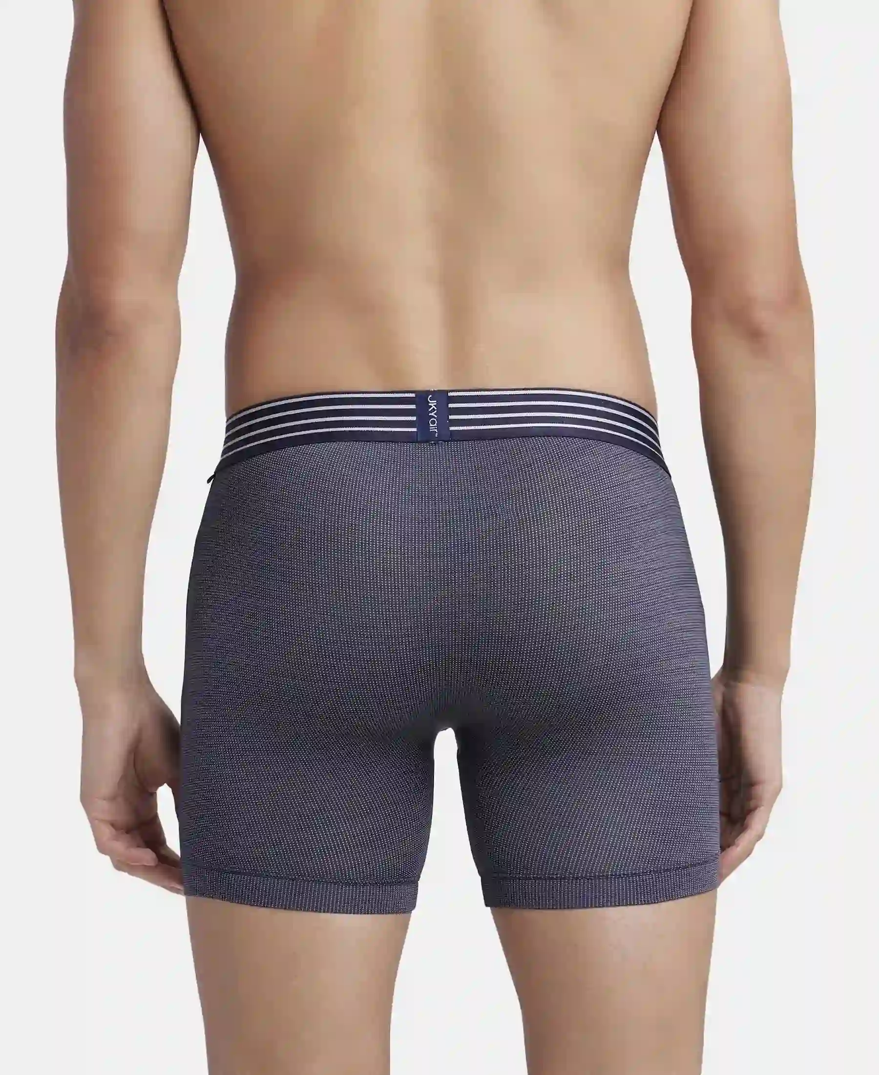 Microfiber Mesh Elastane Stretch Performance Boxer Brief with StayDry Technology - True Navy - Image 3