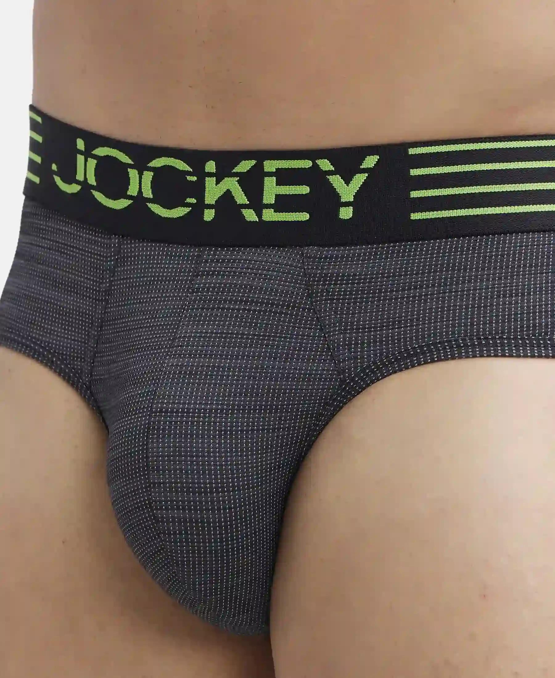 Microfiber Mesh Elastane Stretch Performance Brief with StayDry Technology - Black - Image 6