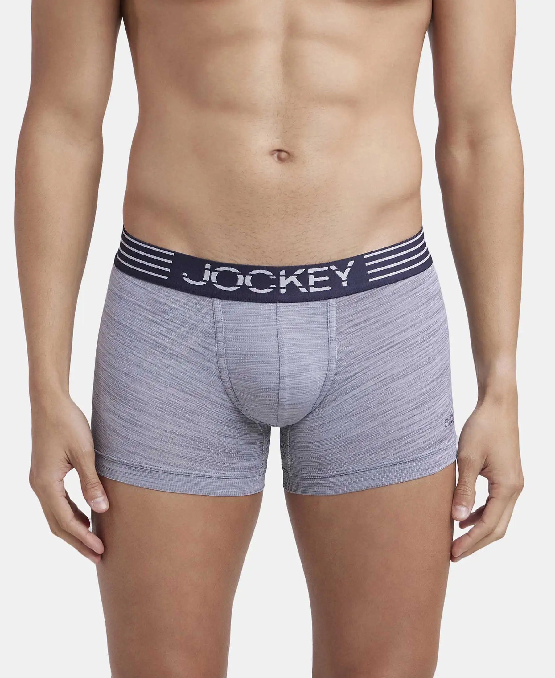 Microfiber Mesh Elastane Stretch Performance Trunk with StayDry Technology - Mid Grey