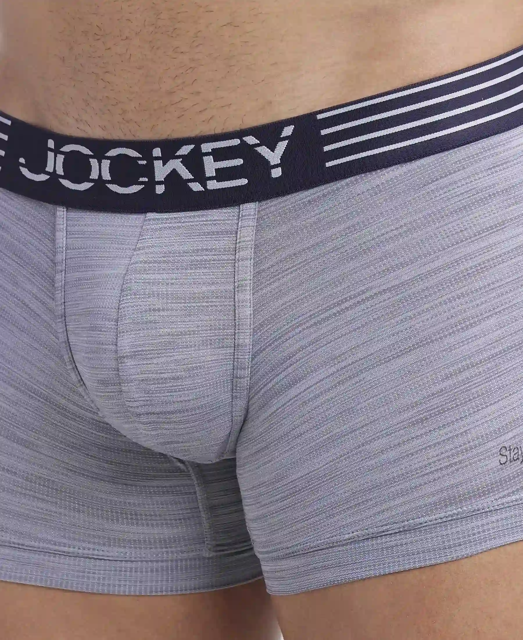 Microfiber Mesh Elastane Stretch Performance Trunk with StayDry Technology - Mid Grey - Image 6