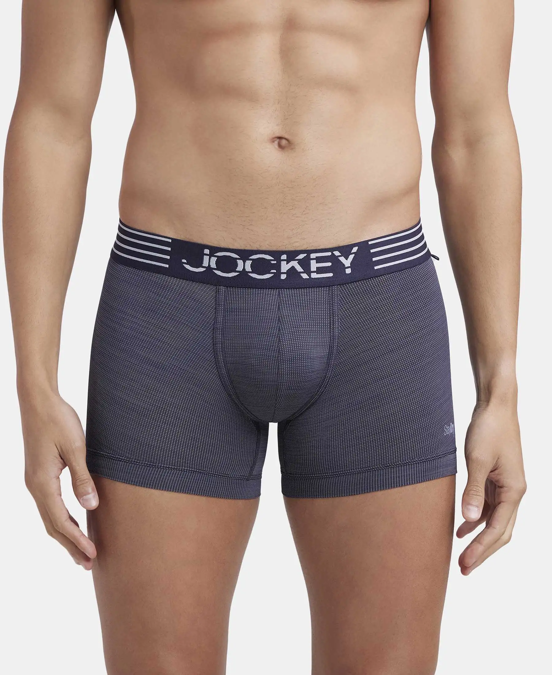 Microfiber Mesh Elastane Stretch Performance Trunk with StayDry Technology - True Navy