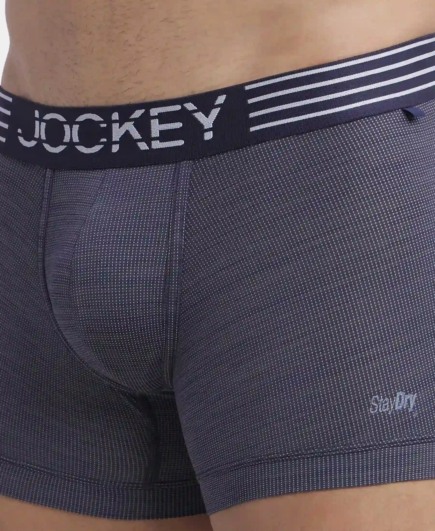 Microfiber Mesh Elastane Stretch Performance Trunk with StayDry Technology - True Navy - Image 6
