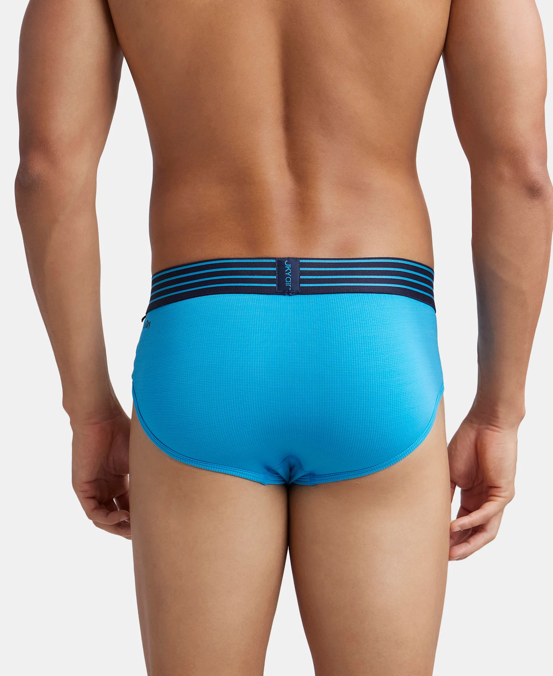Microfiber Mesh Elastane Stretch Performance Brief with StayDry Technology - Tropical Sea - Image 3