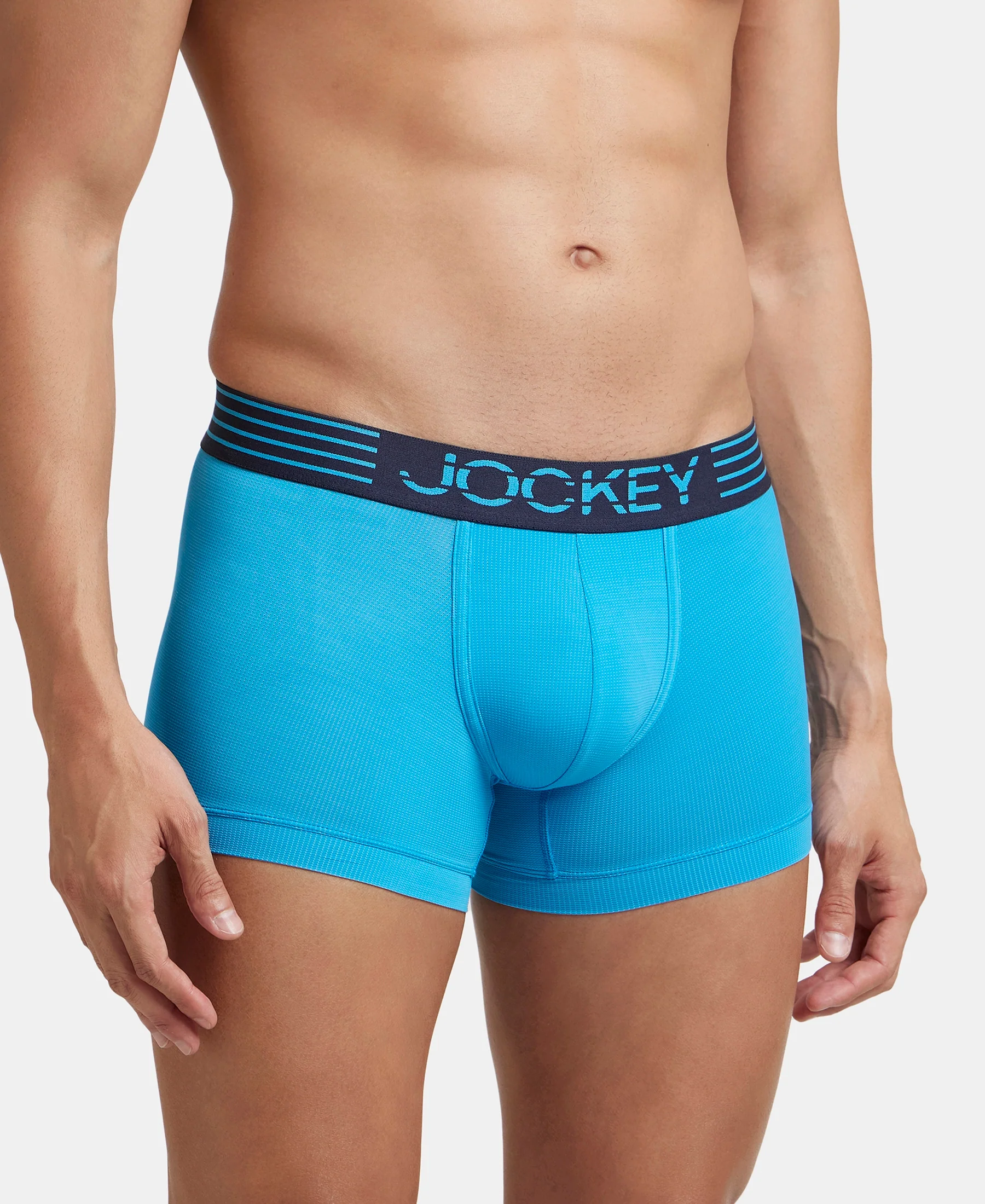 Microfiber Mesh Elastane Stretch Performance Trunk with StayDry Technology - Tropical Sea - Image 2
