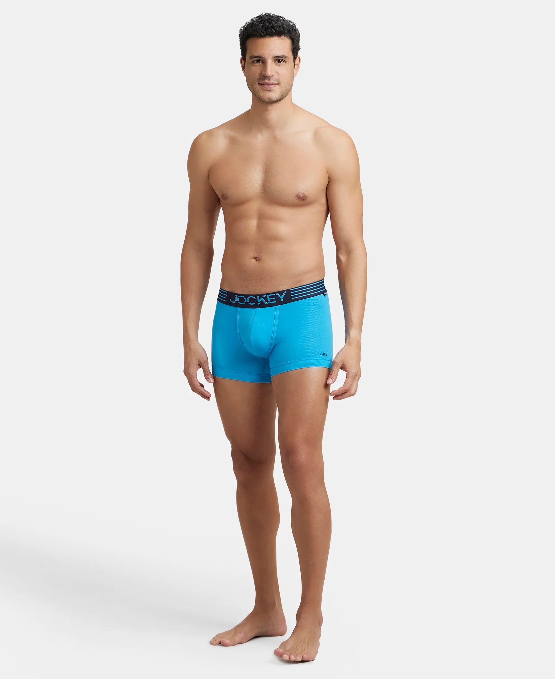 Microfiber Mesh Elastane Stretch Performance Trunk with StayDry Technology - Tropical Sea - Image 4