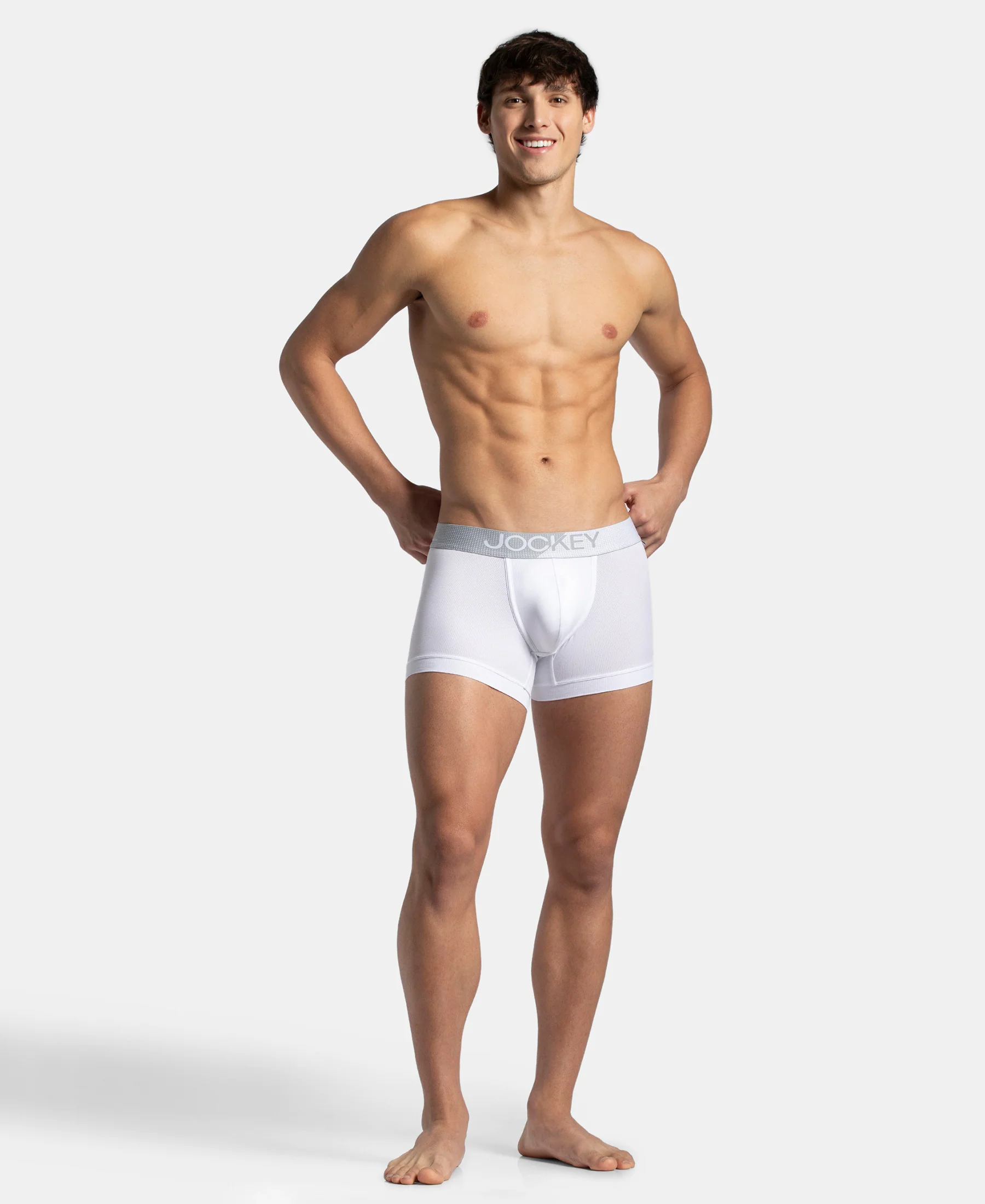Microfiber Mesh Elastane Stretch Performance Trunk with StayDry Technology - White - Image 5