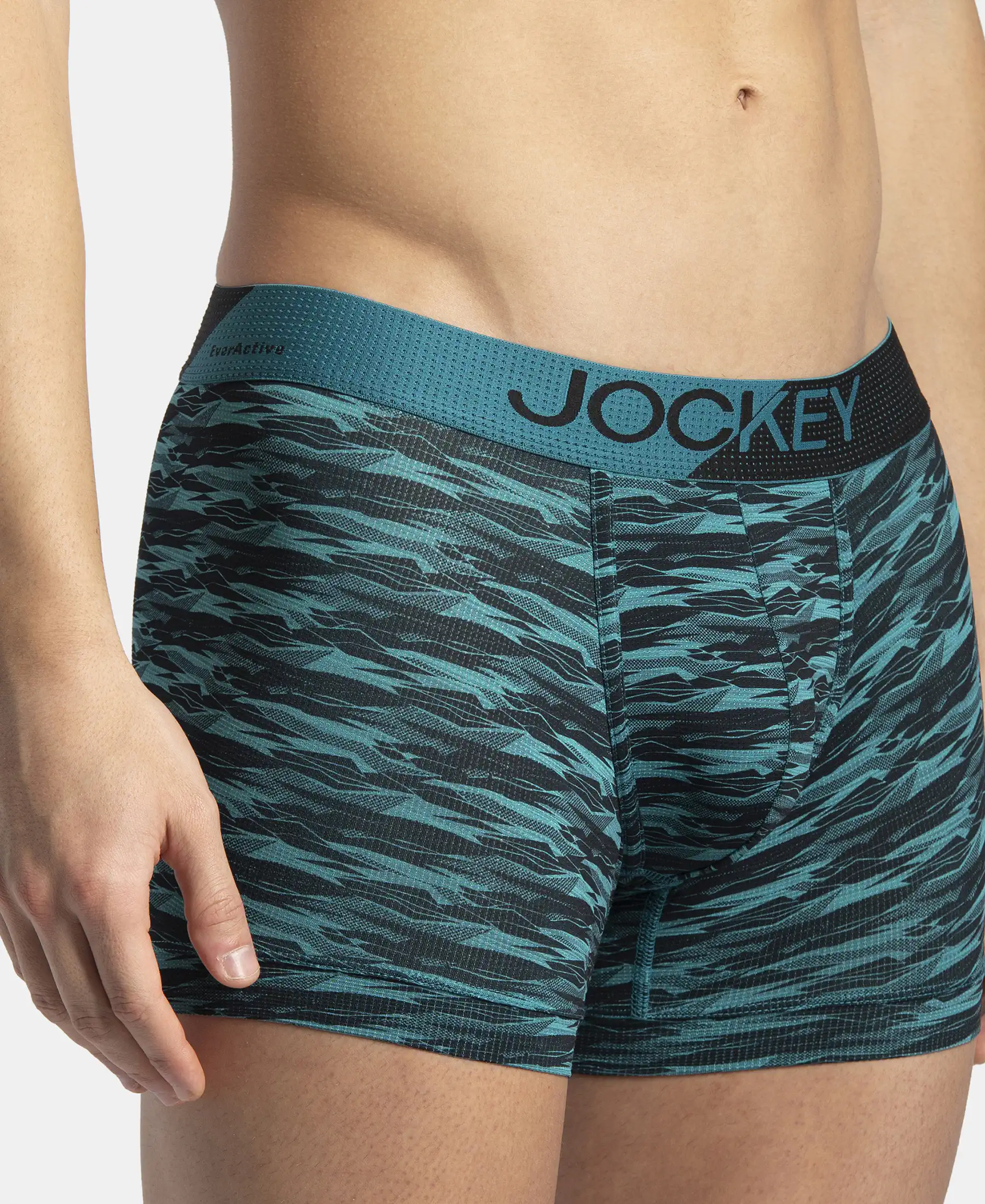 Microfiber Mesh Elastane Stretch Printed Performance Trunk with StayDry Technology - Ocean Depth - Image 7