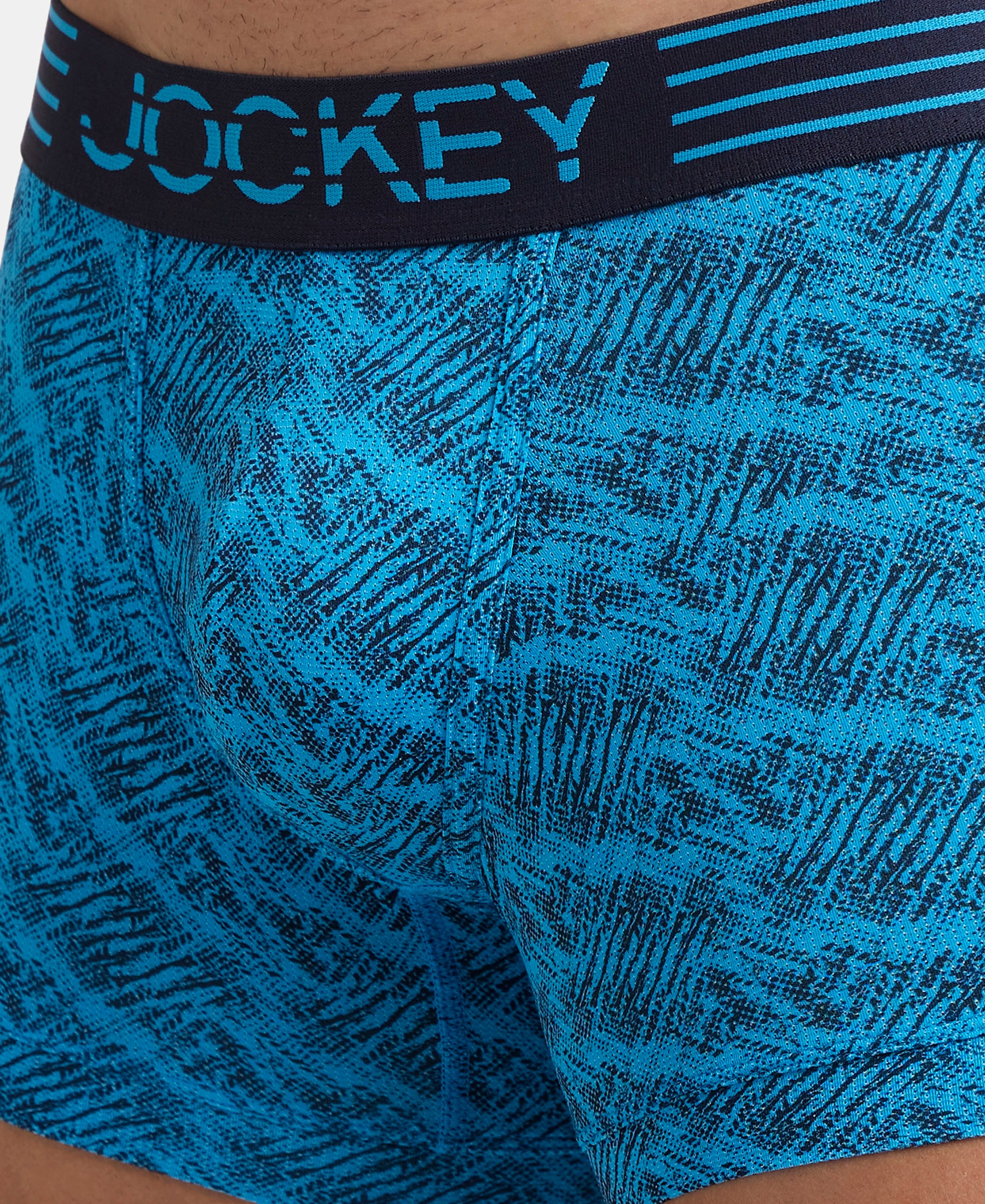 Microfiber Mesh Elastane Stretch Printed Performance Trunk with StayDry Technology - Tropical Sea - Image 6