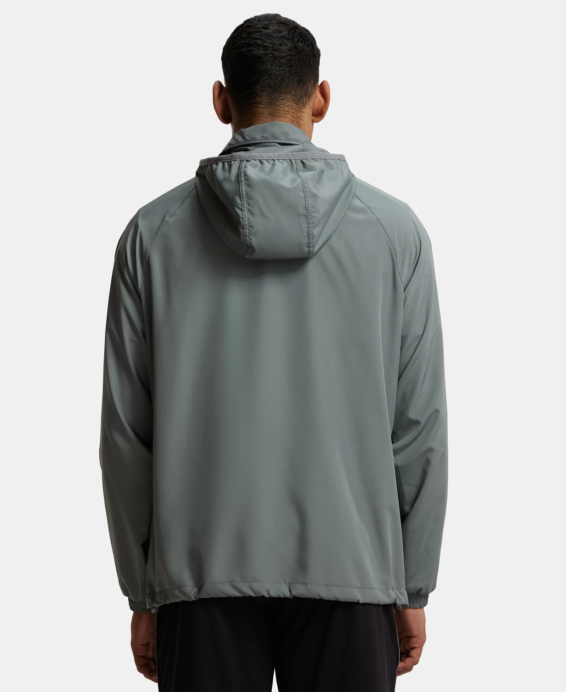 Microfiber Water Resistant Convertible Hoodie Jacket - Quiet Shade - Image 3