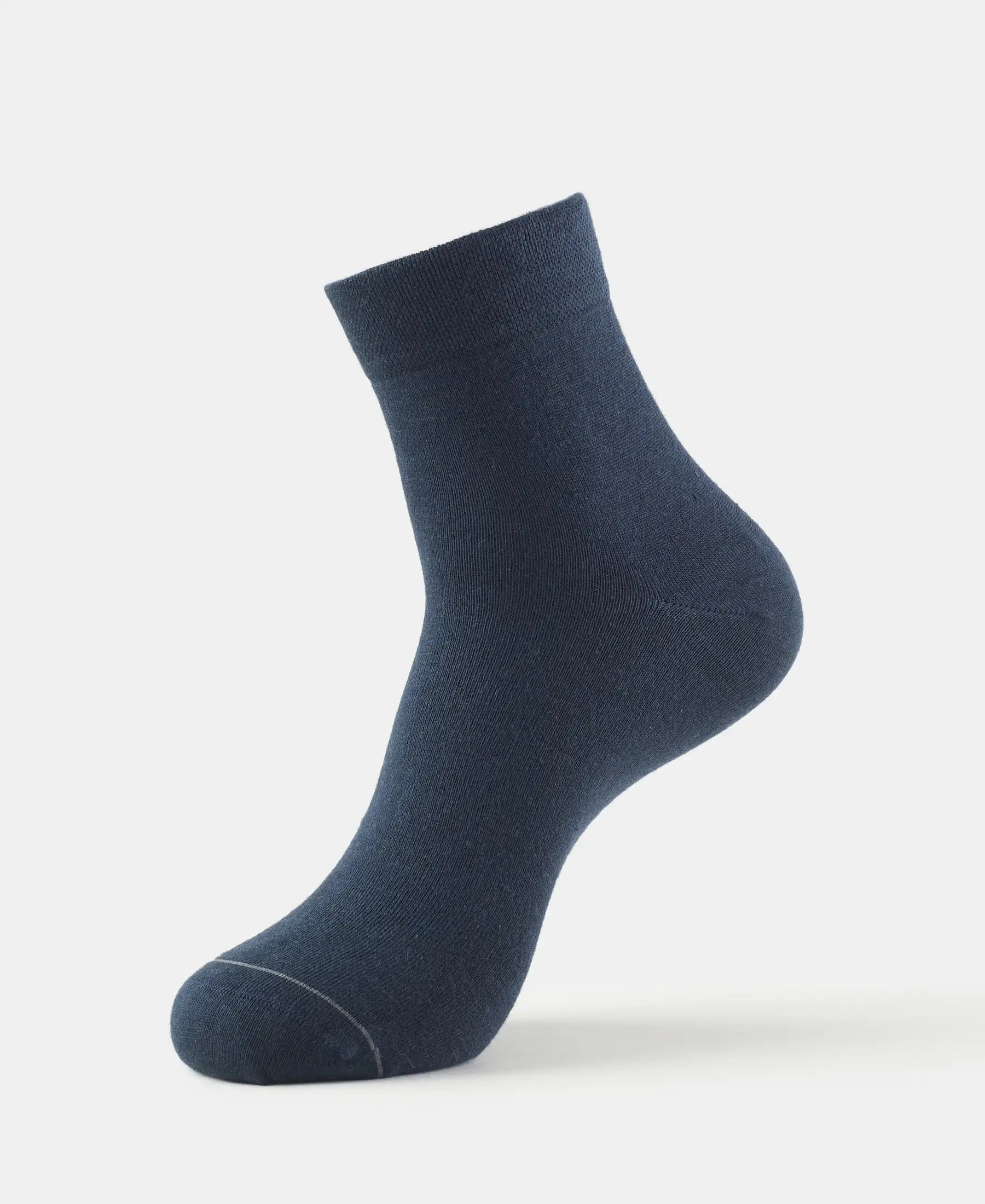 Modal Cotton Elastane Stretch Ankle Length Socks with StayFresh Treatment - Navy - Image 5
