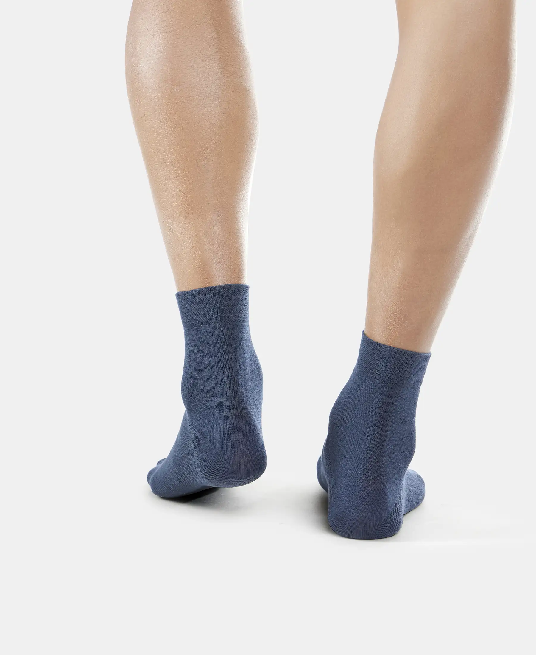 Modal Cotton Elastane Stretch Ankle Length Socks with StayFresh Treatment - Navy - Image 6