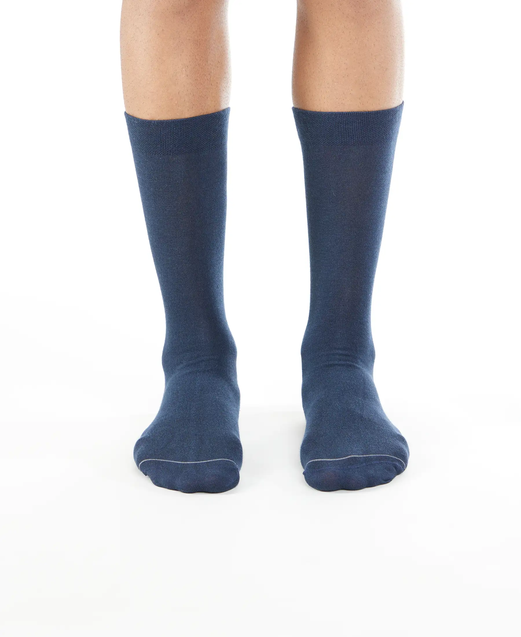 Modal Cotton Elastane Stretch Crew Length Socks with StayFresh Treatment - Navy - Image 2